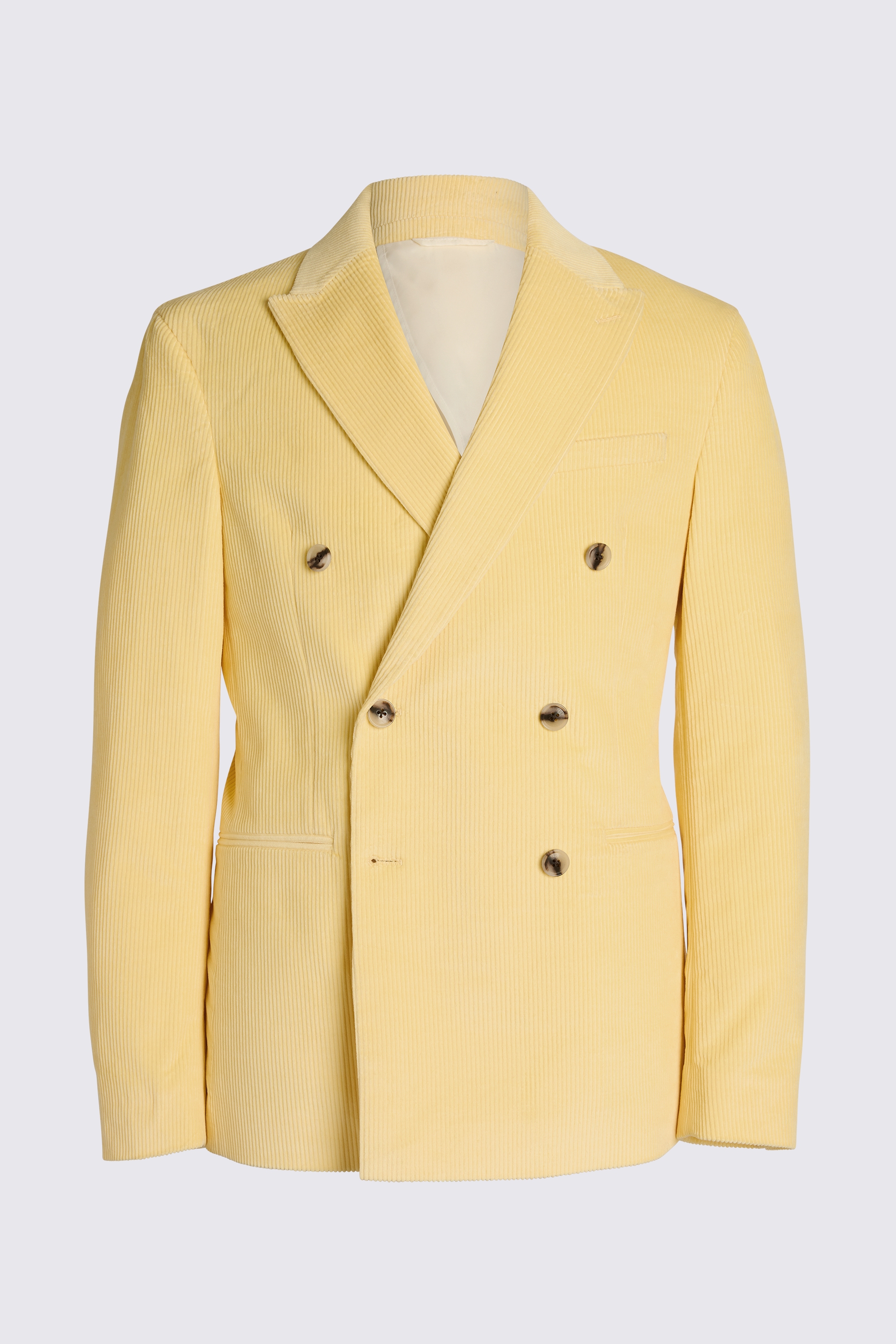 Slim Fit Yellow Corduroy Jacket