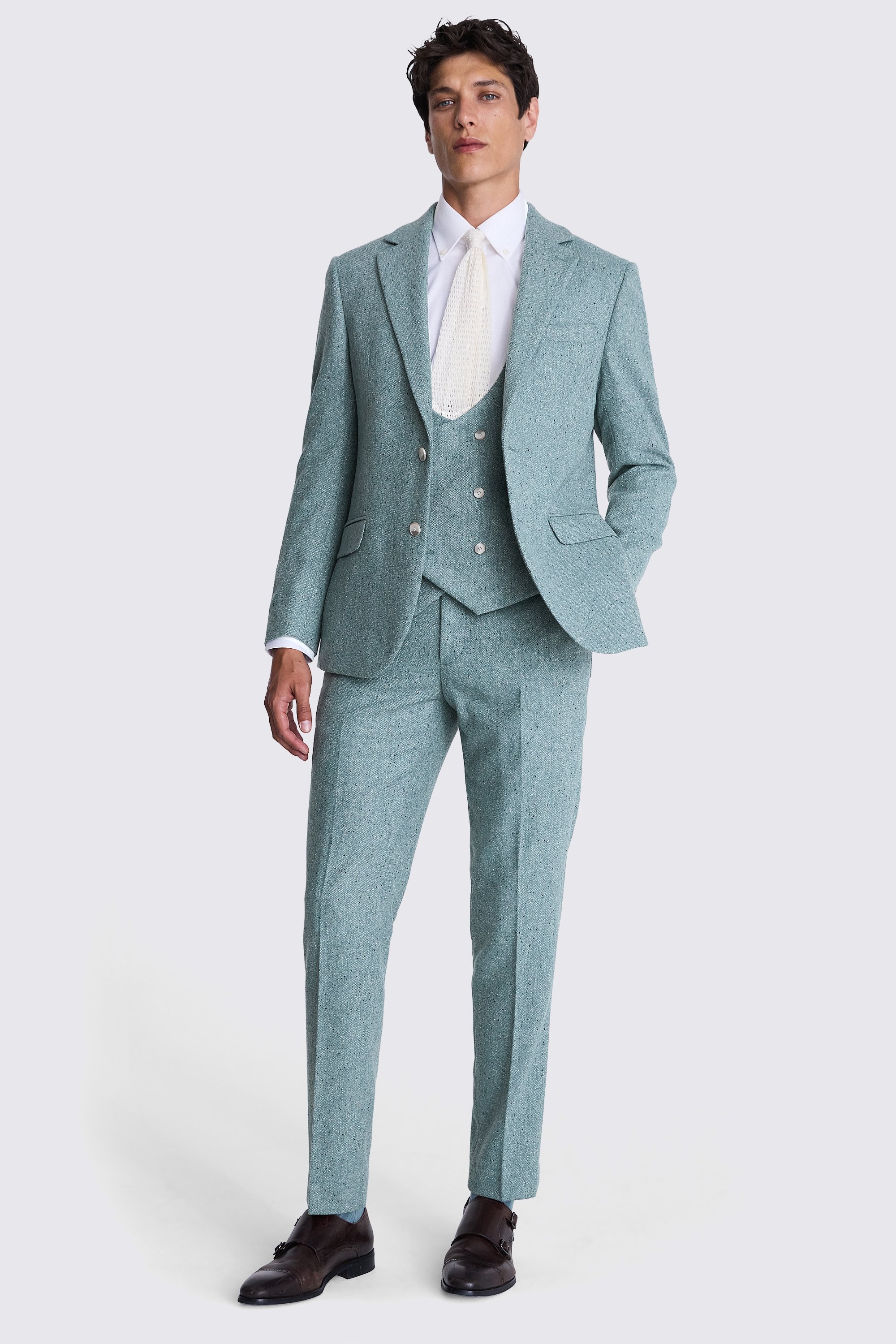 Tailored Fit Duck Egg Donegal Jacket
