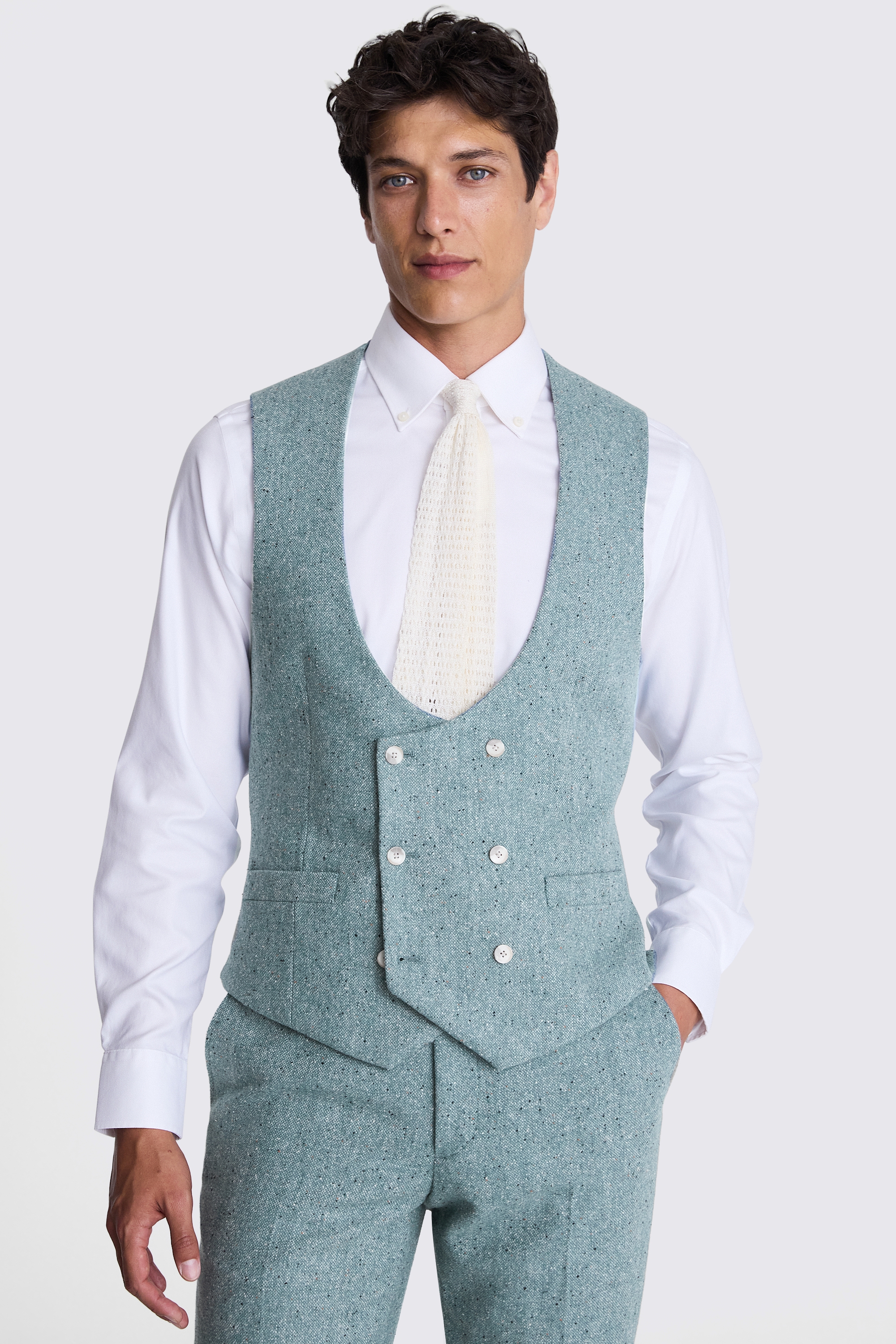 Tailored Fit Duck Egg Donegal Jacket