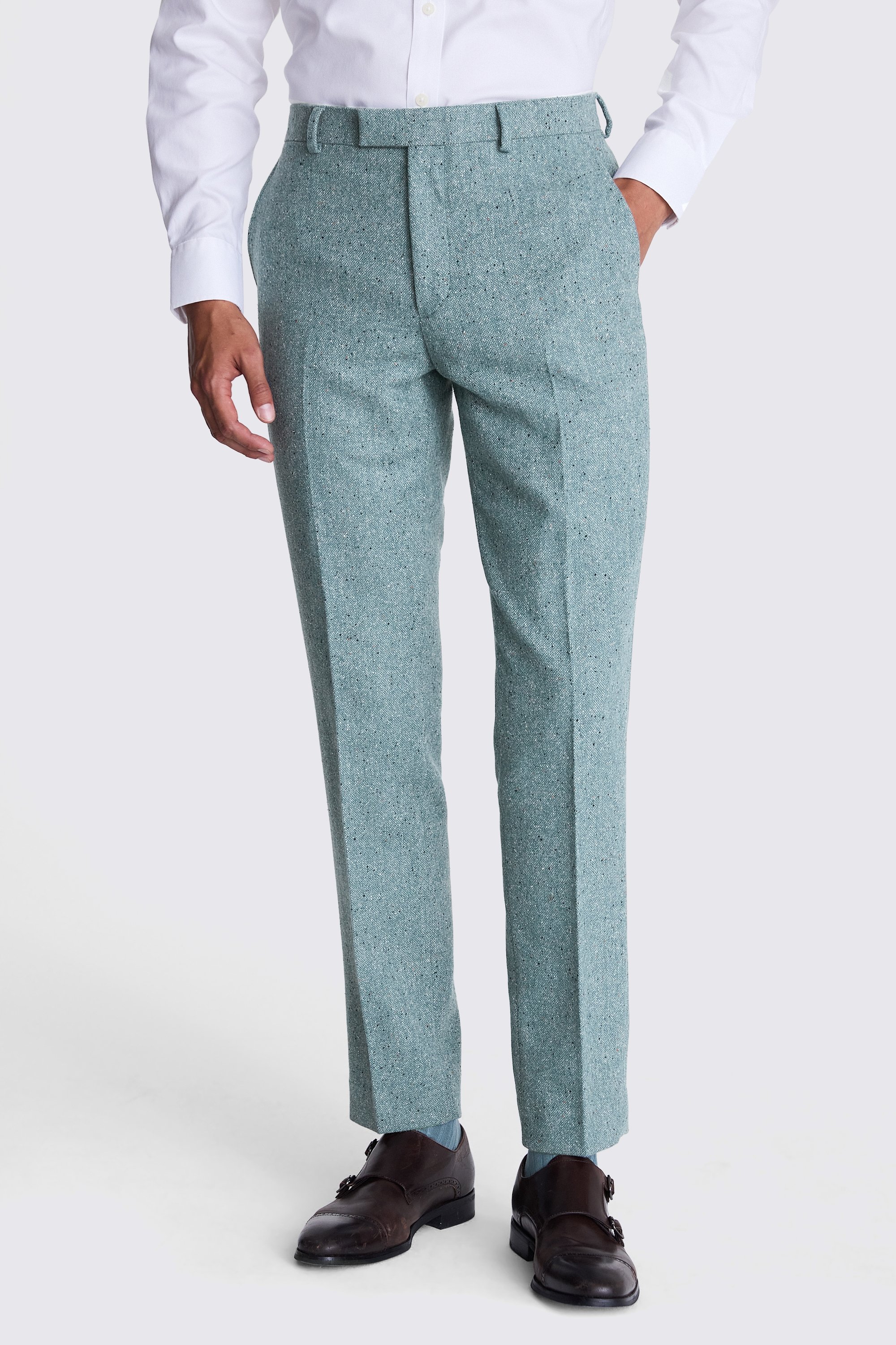 Tailored Fit Duck Egg Donegal Pants