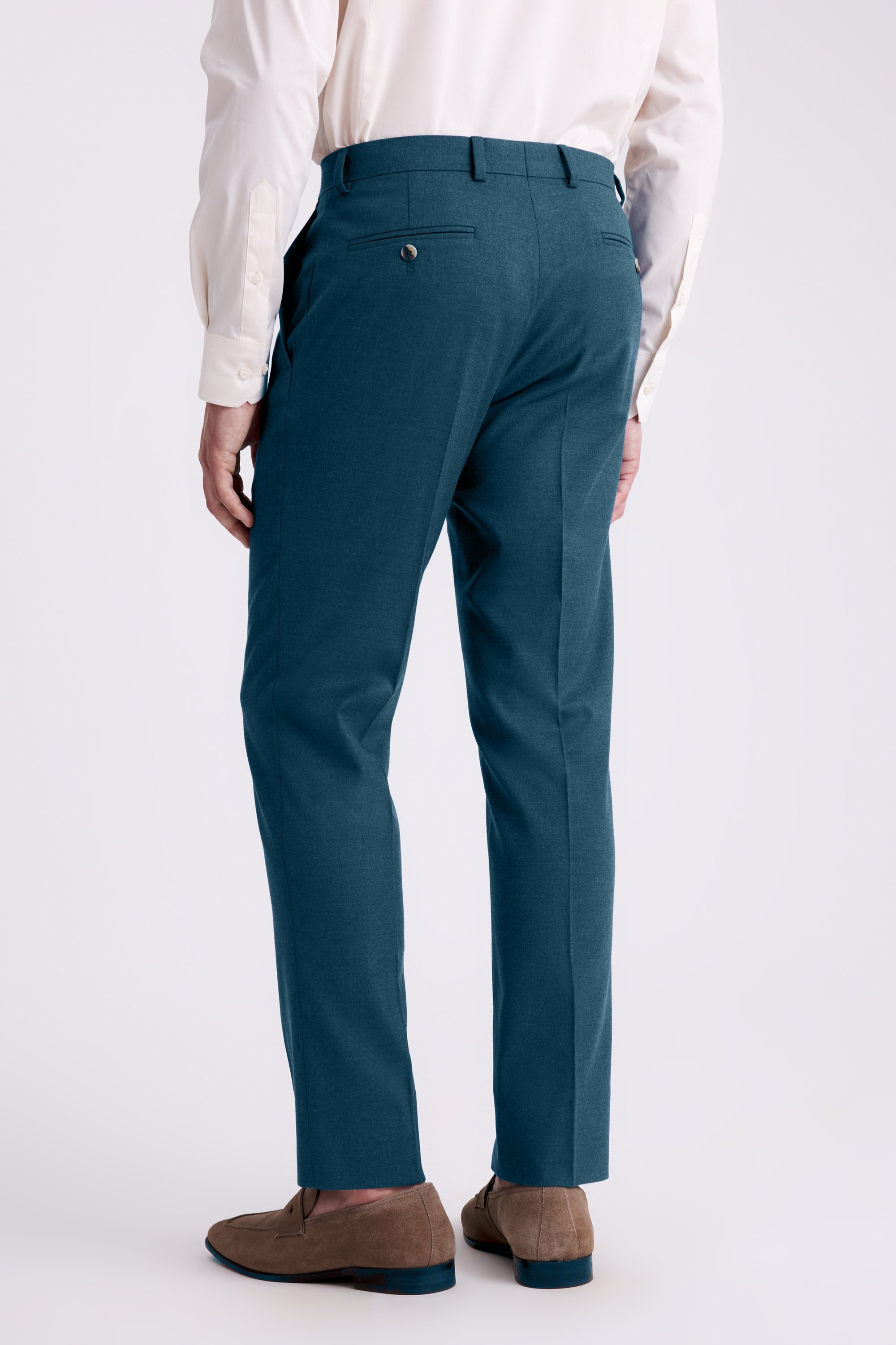 Tailored Fit Teal Flannel Pants