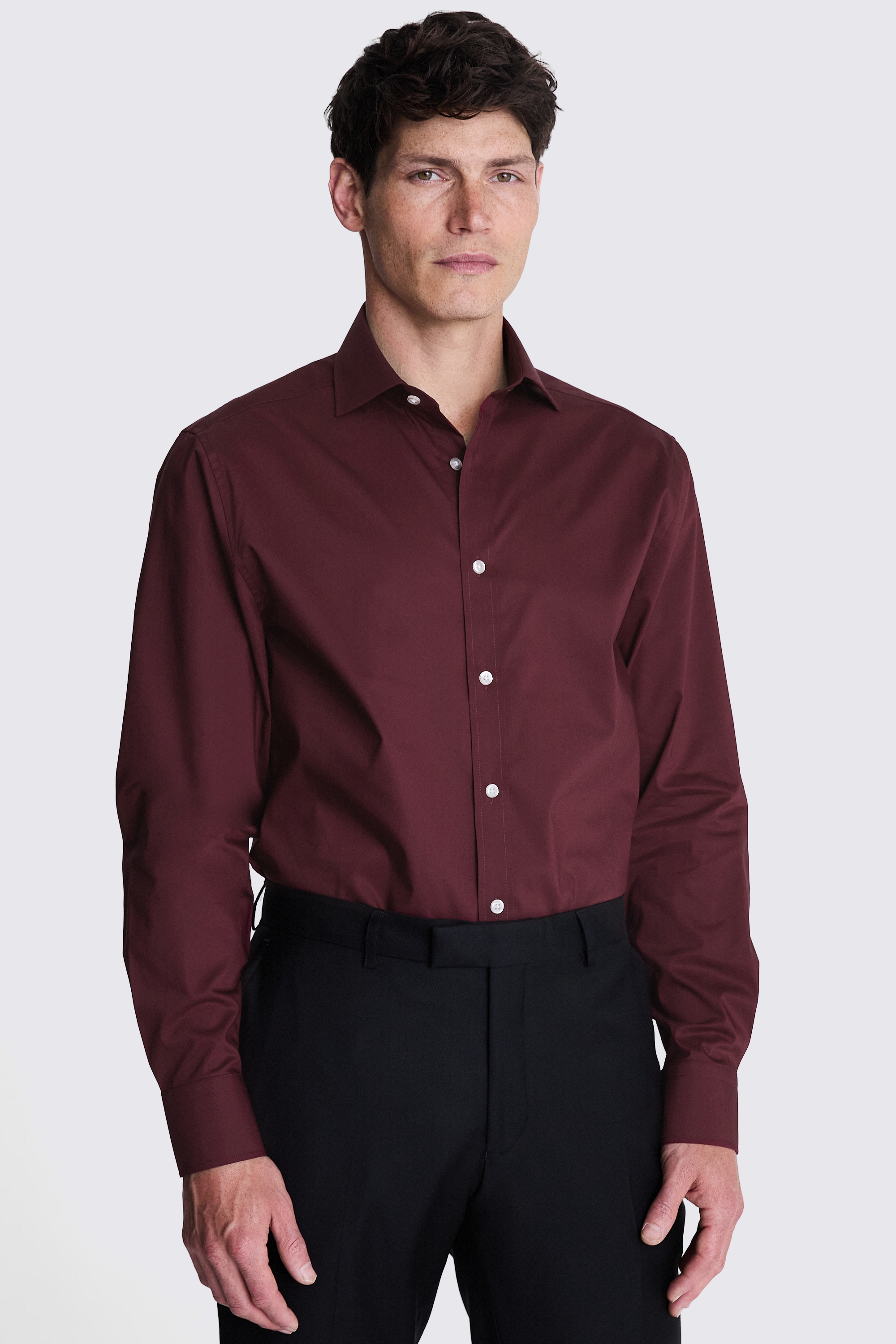 Regular Fit Wine Stretch Shirt