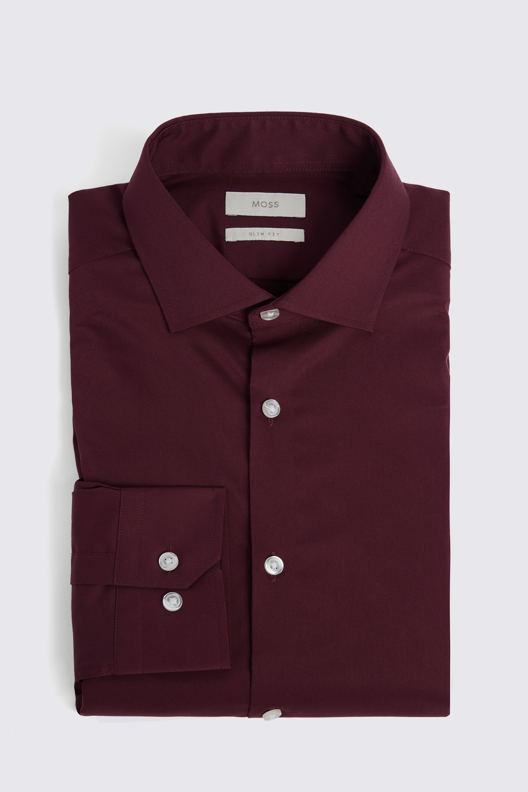Slim Fit Wine Stretch Shirt