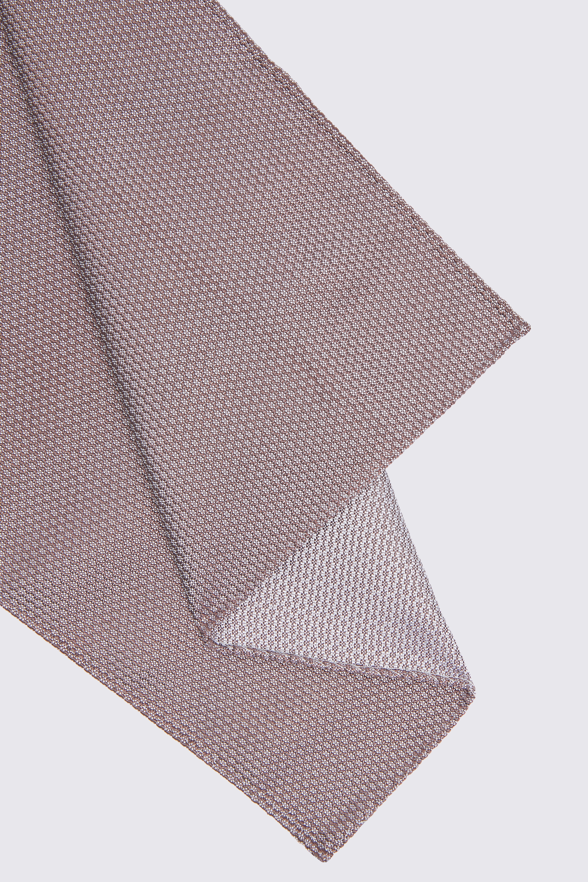 Taupe Silk Semi-Plain Pocket Square