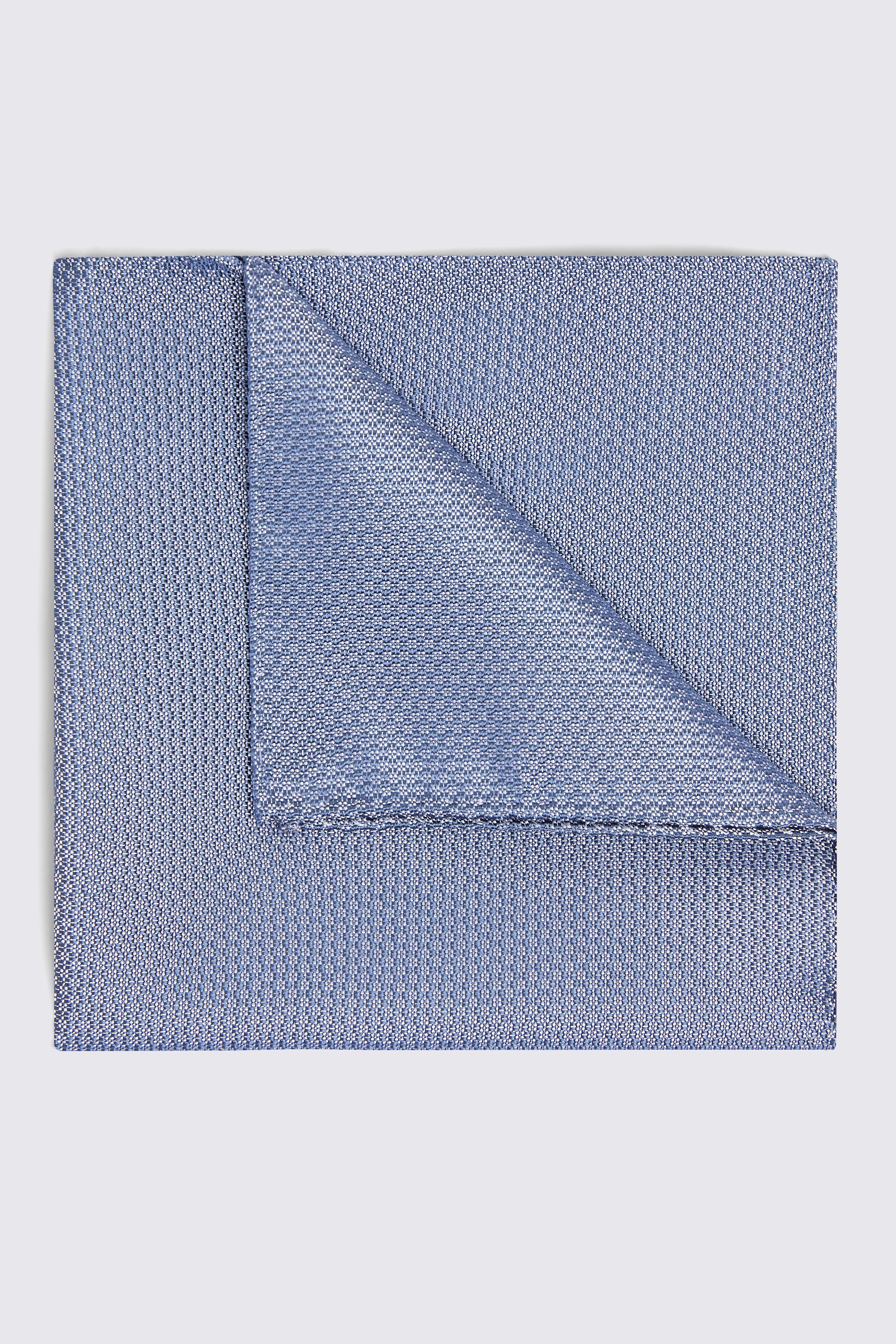 Airforce Blue Silk Semi-Plain Pocket Square
