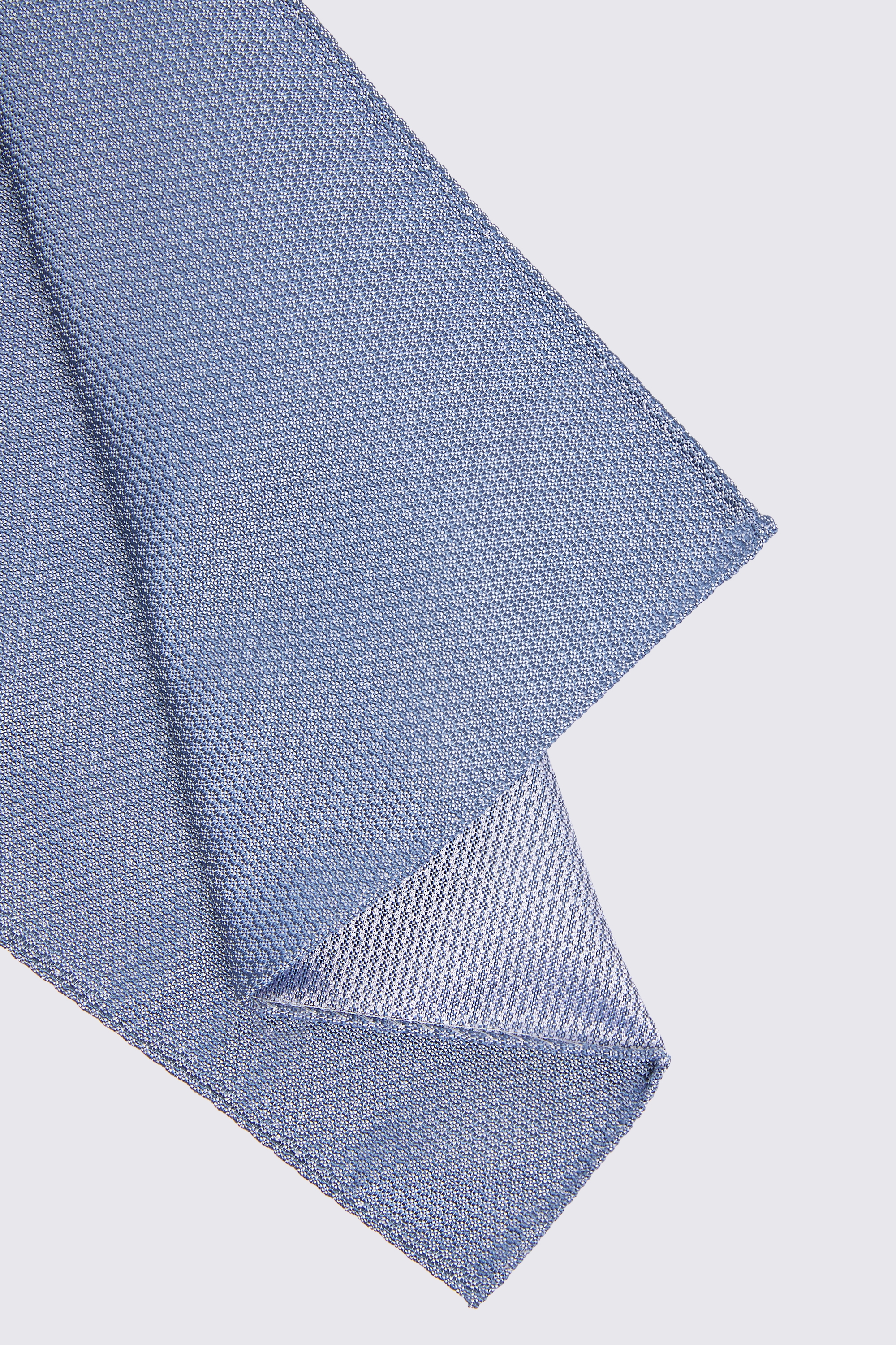Airforce Blue Silk Semi-Plain Pocket Square