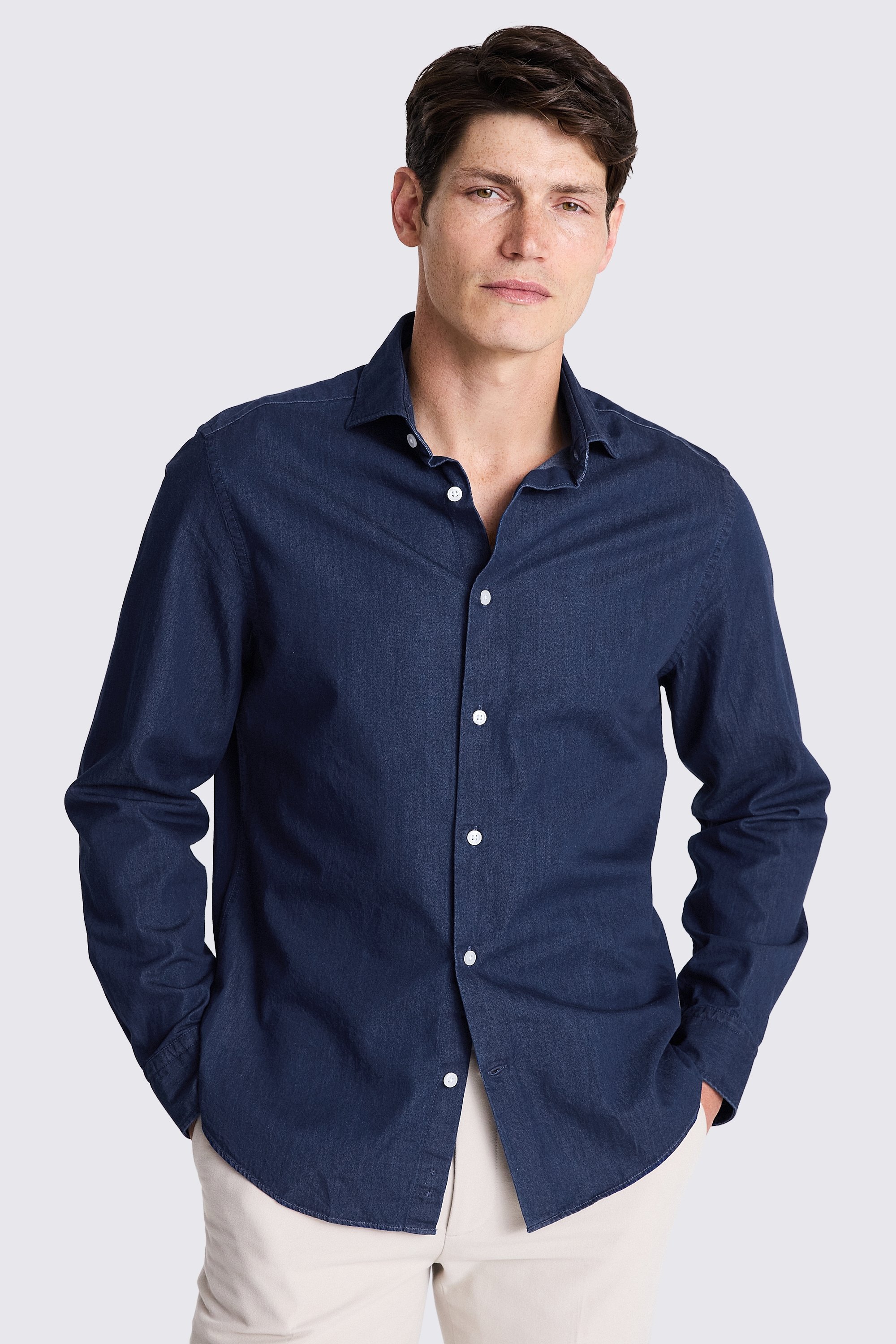 Dark Blue Denim Shirt