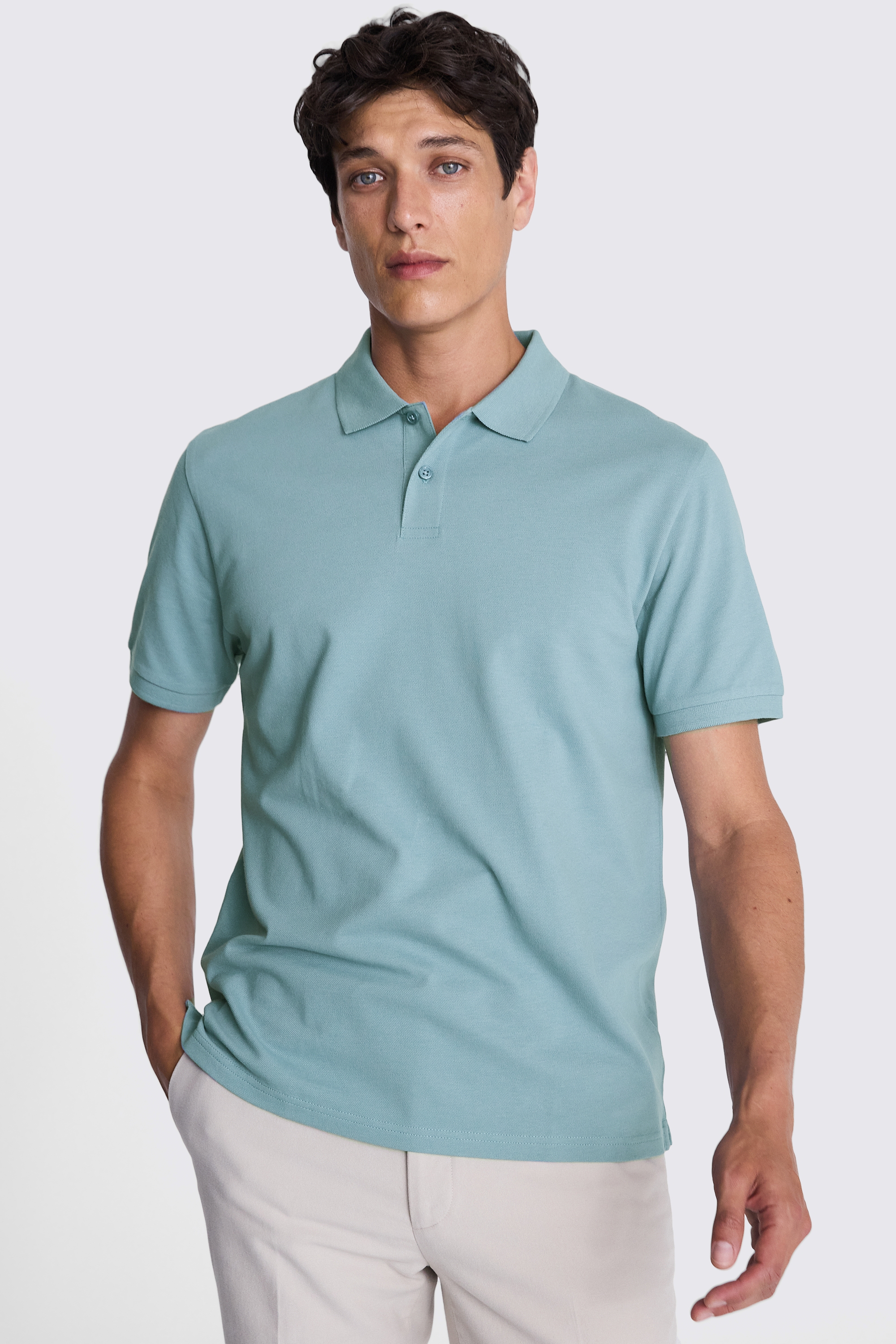Light Teal Piqué Polo Shirt