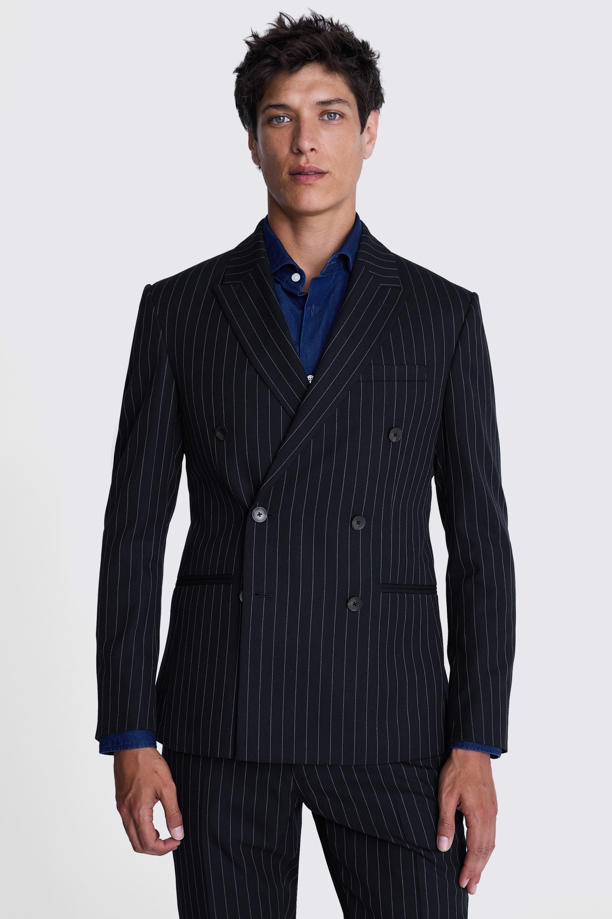 Slim Fit Navy Stripe Jacket