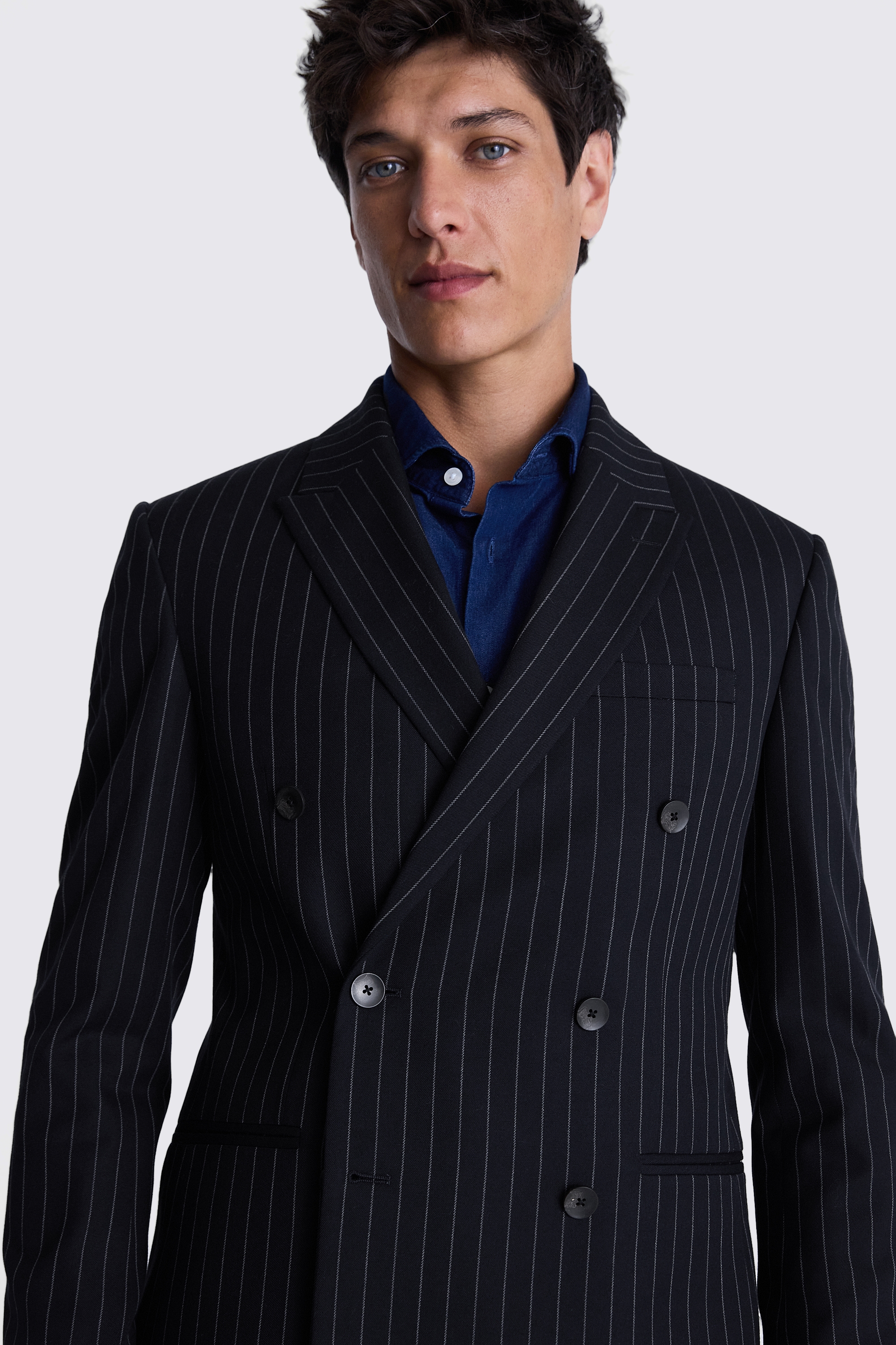 Slim Fit Navy Stripe Jacket