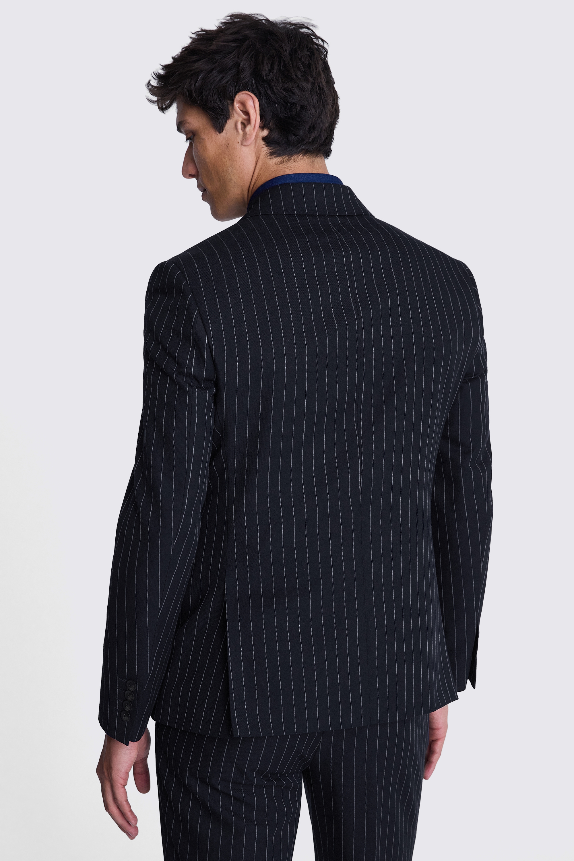 Slim Fit Navy Stripe Jacket