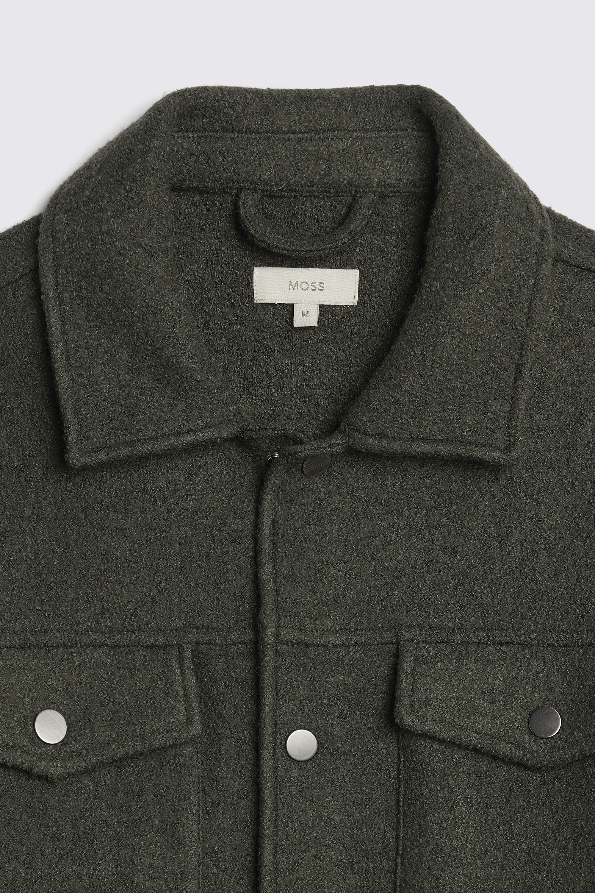 Khaki Boiled Wool Trucker Overshirt
