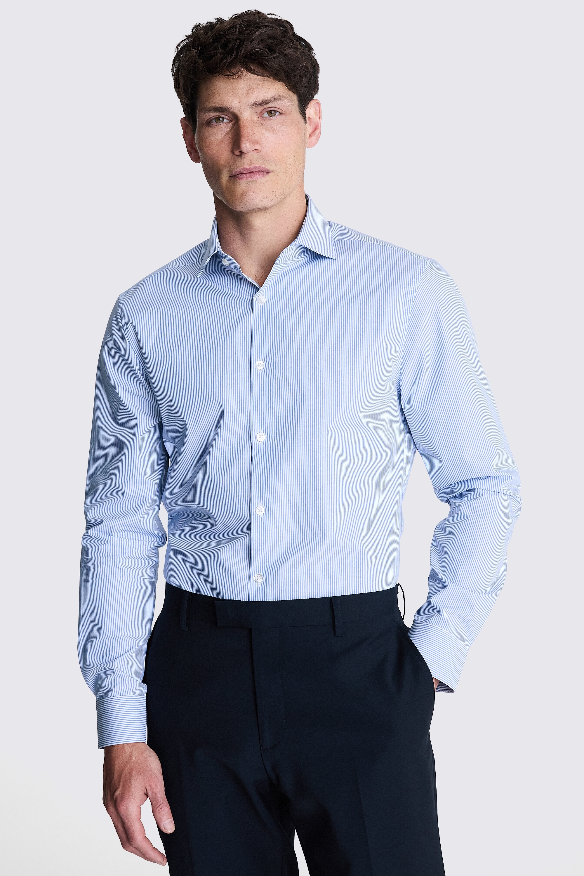 Slim Fit Sky Stripe Shirt