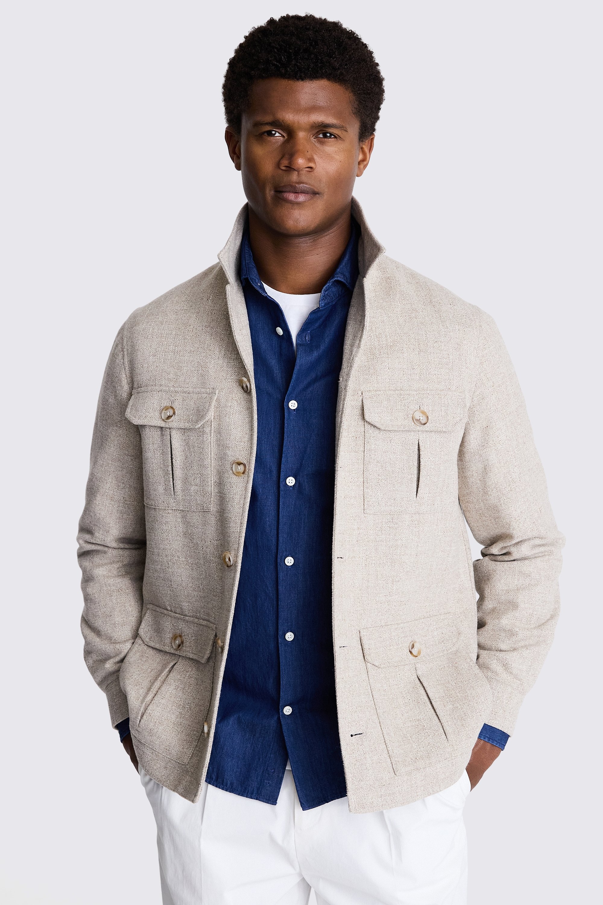 Light Camel Safari Shacket