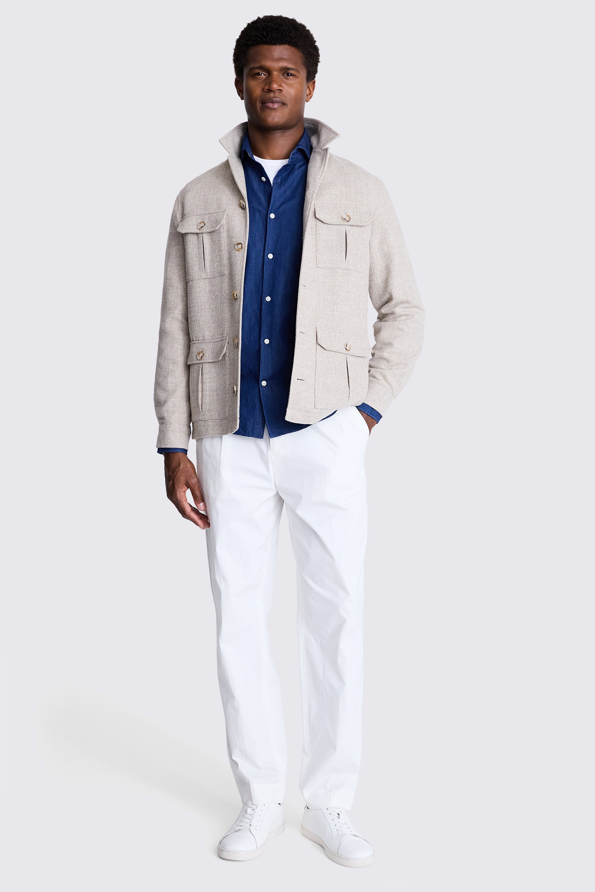 Light Camel Safari Shacket