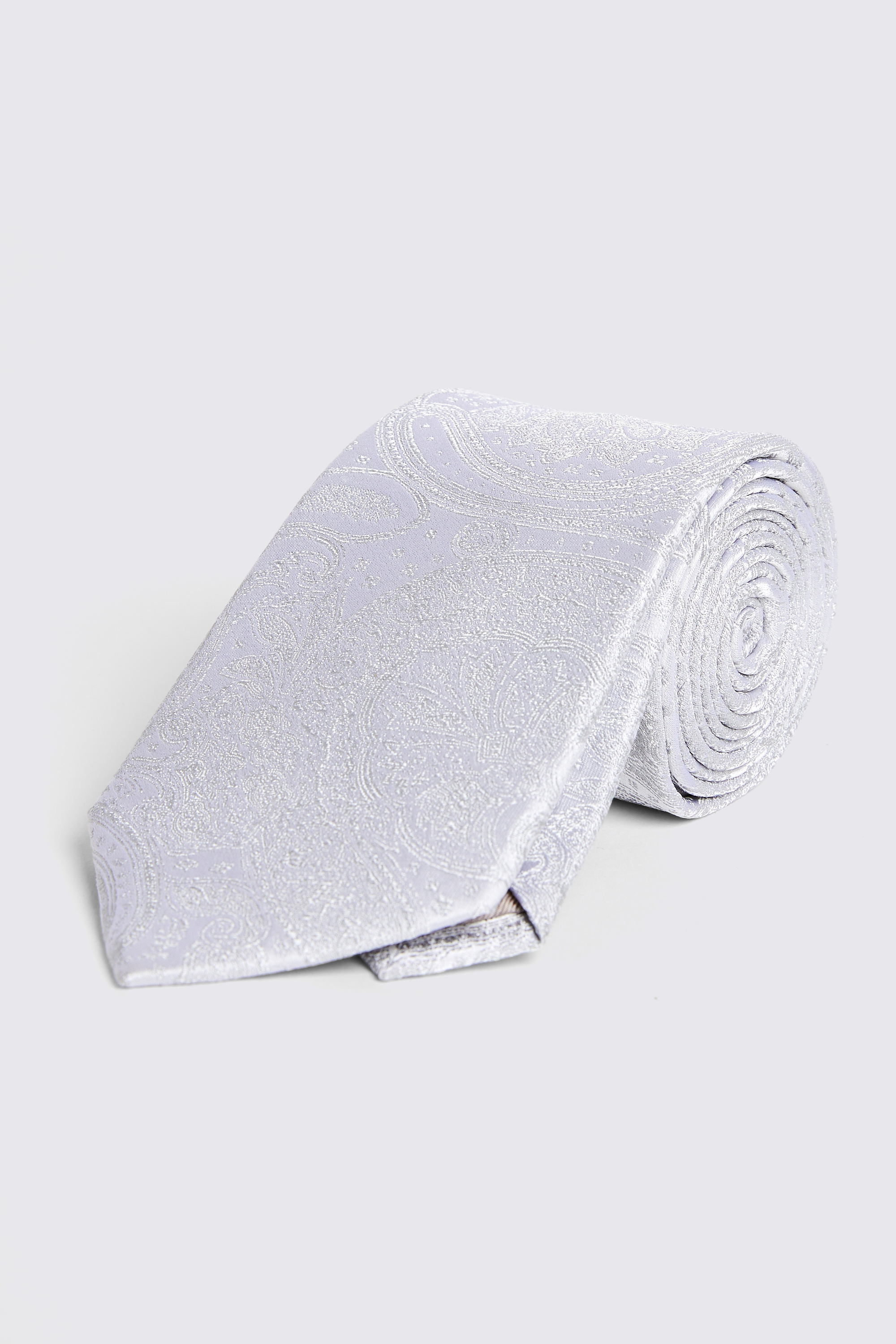 Silver Wedding Paisley Tie
