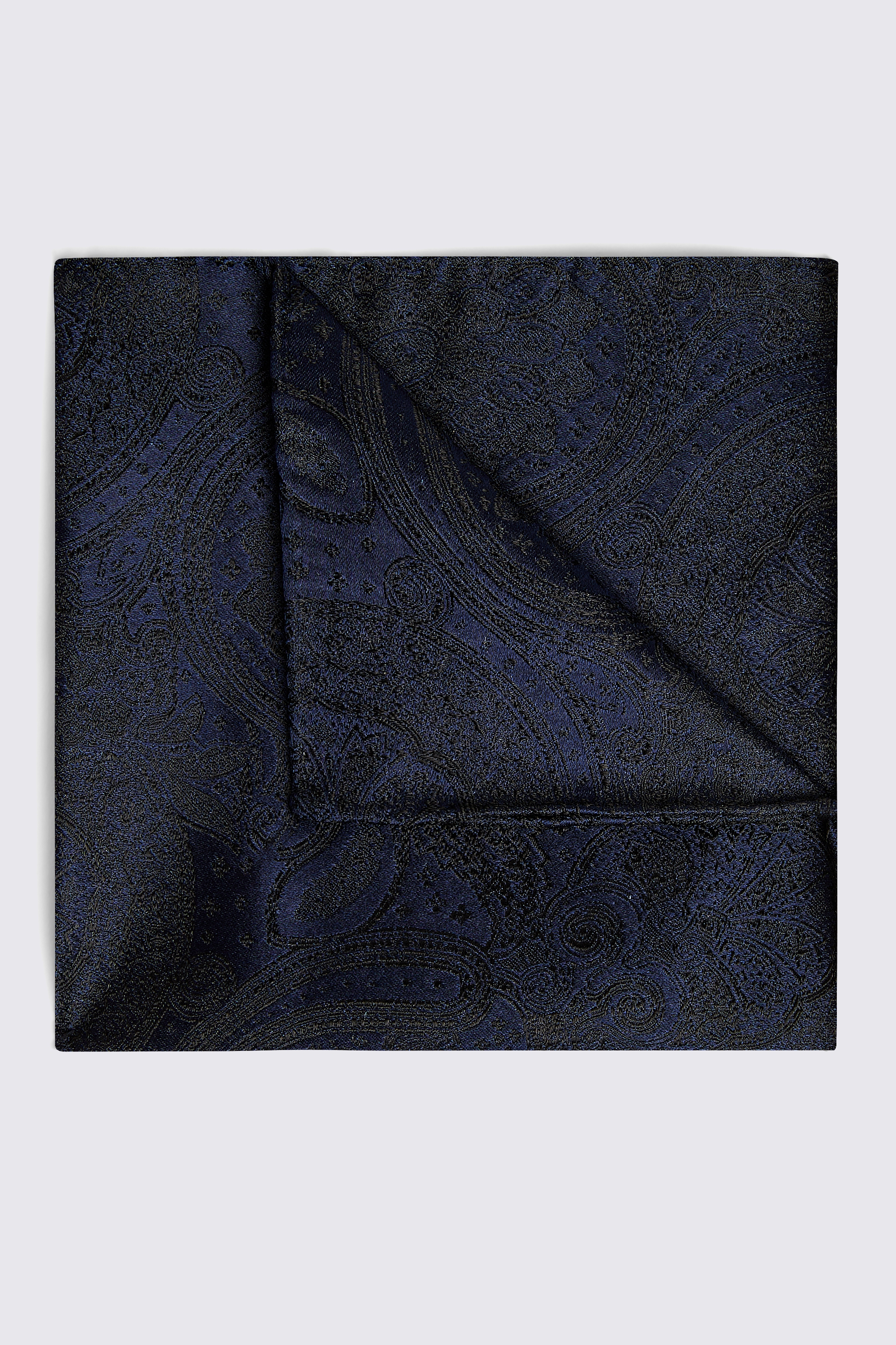 Dark Blue Wedding Paisley Pocket Square