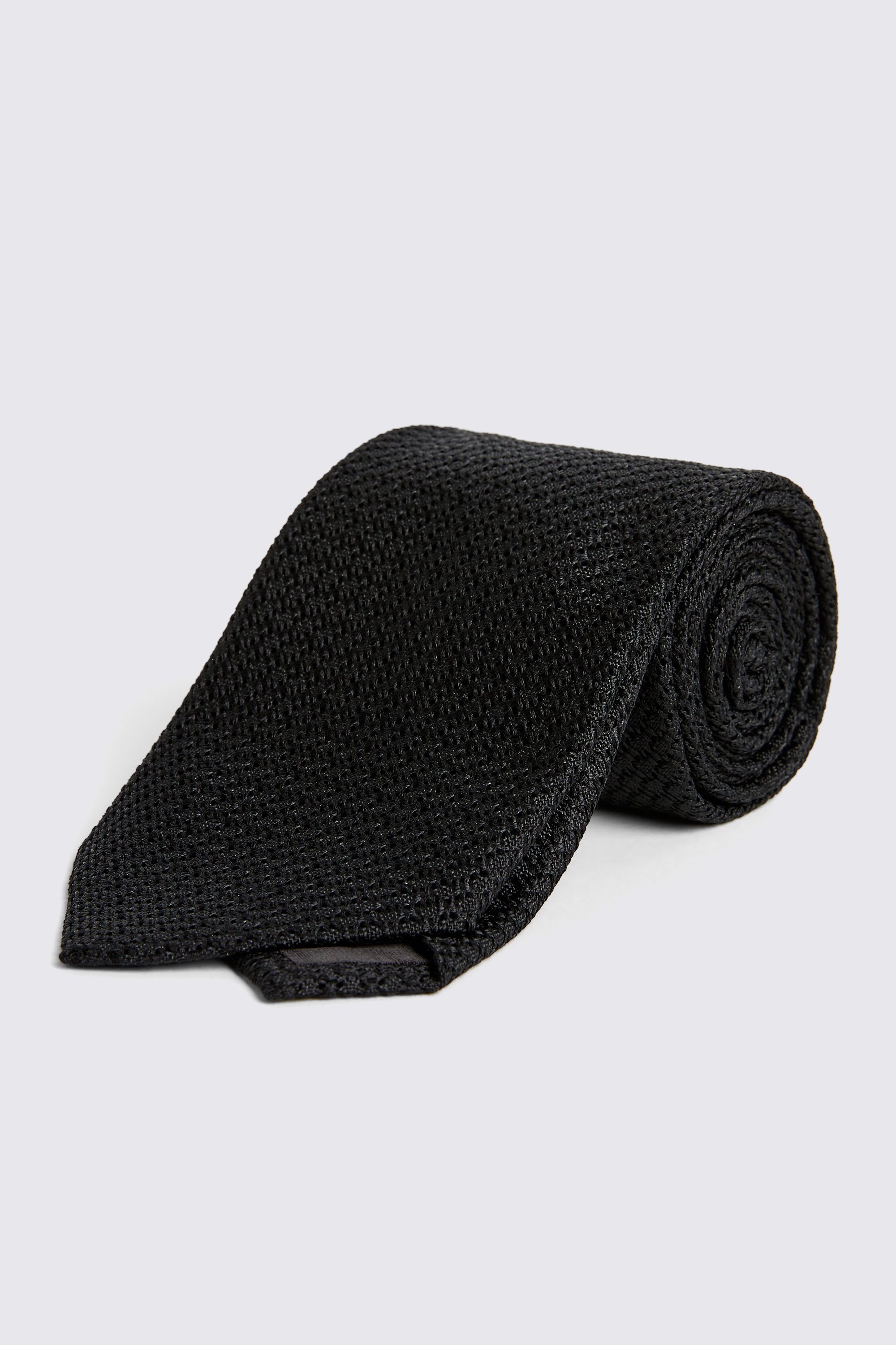 Italian Black Grenadine Tie