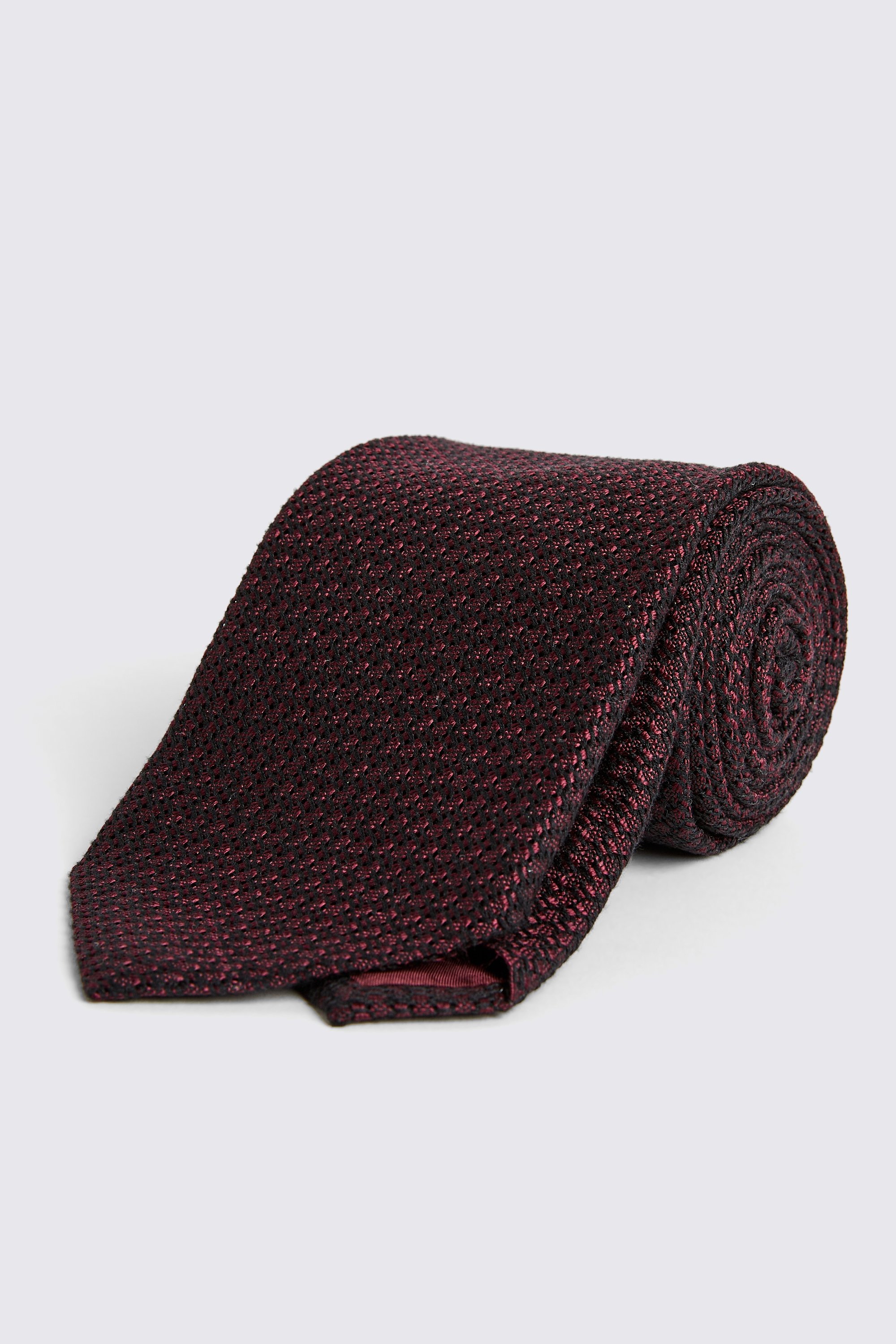 Italian Burgundy Grenadine Tie