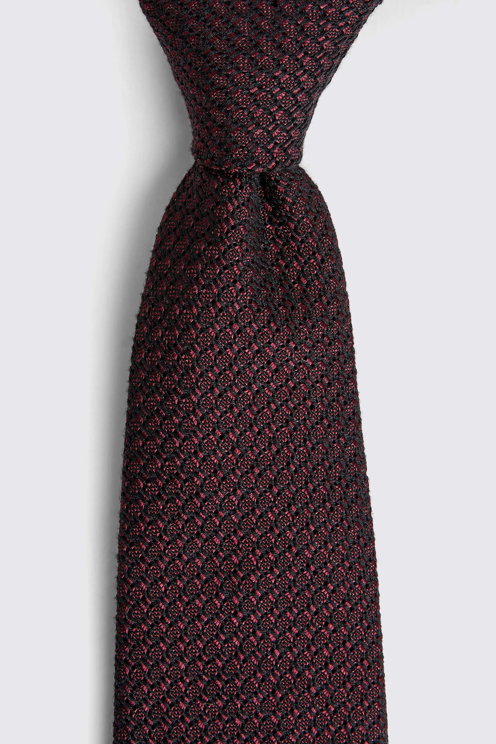Italian Burgundy Grenadine Tie