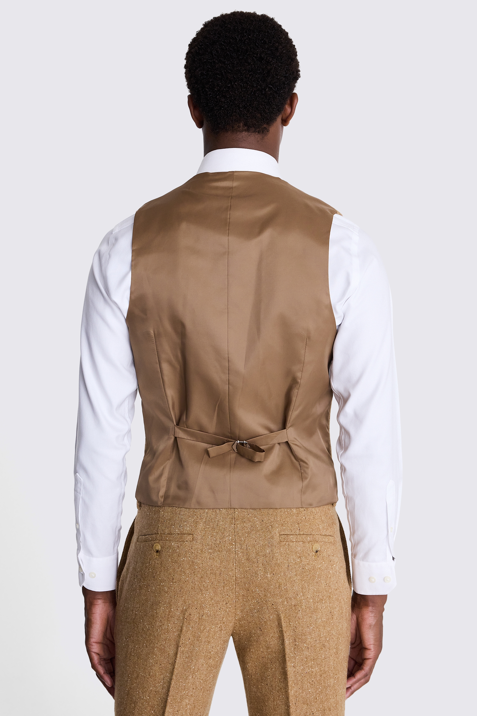 Slim Fit Gold Tweed Vest