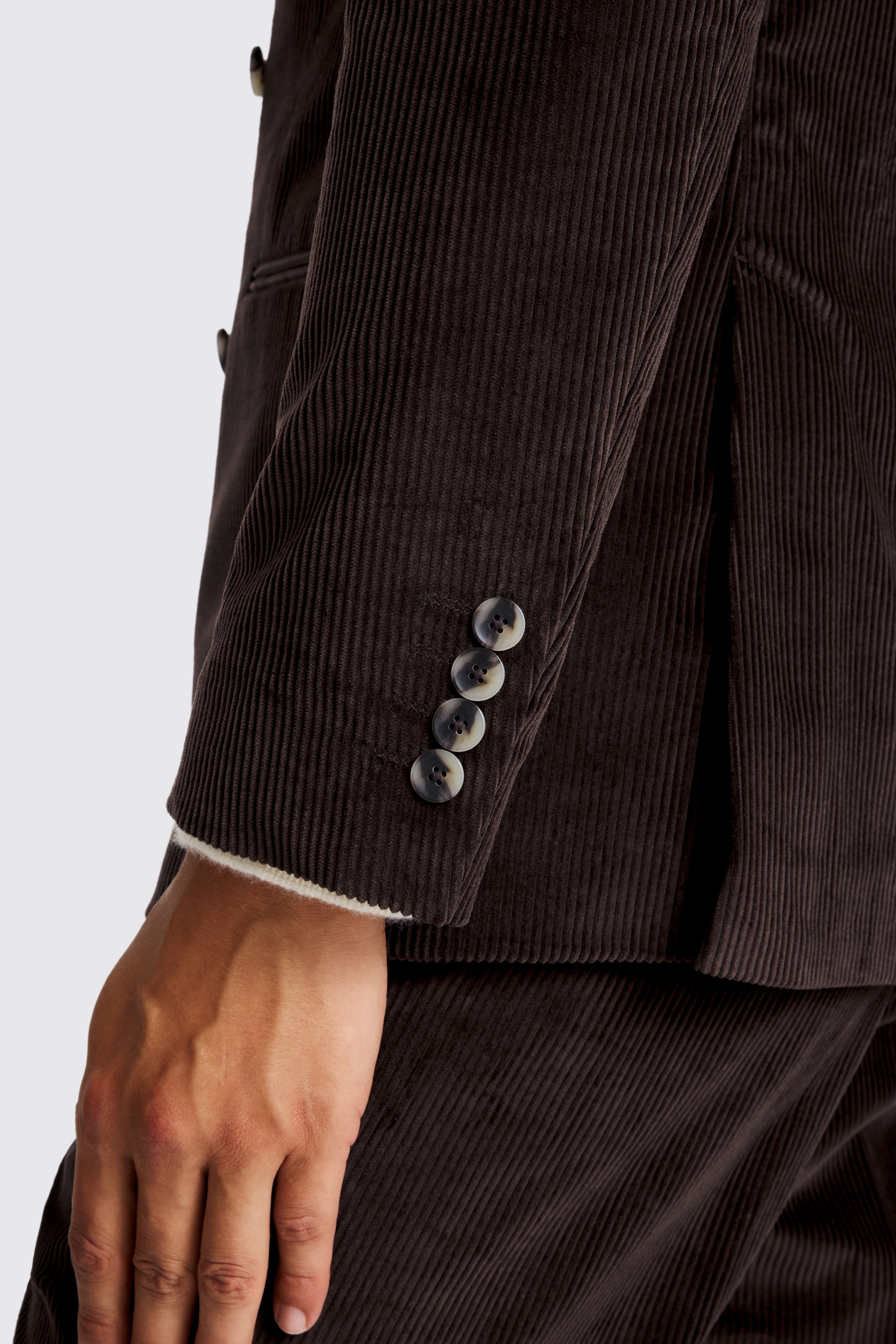 Tailored Fit Dark Brown Corduroy Suit