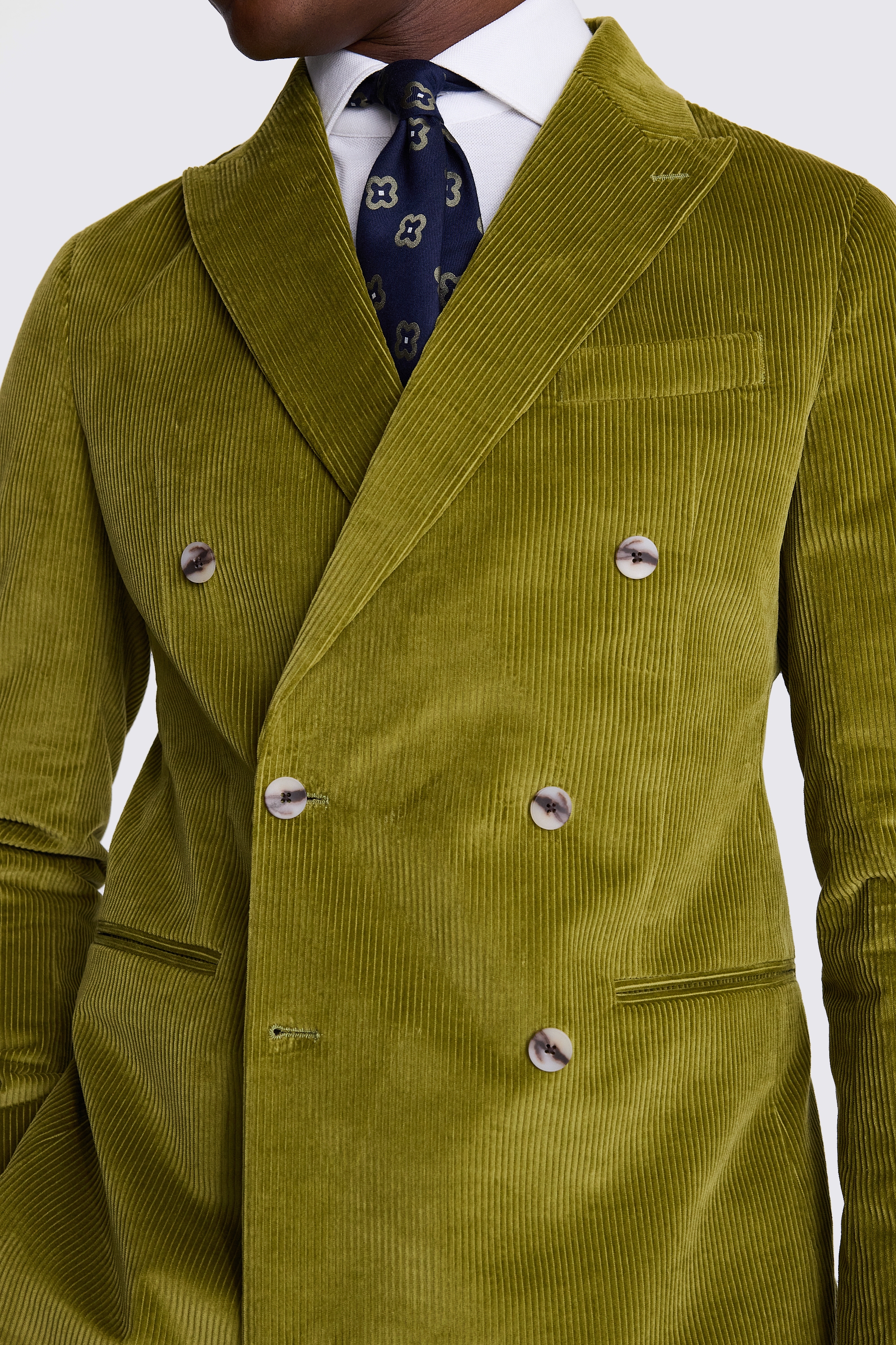 Tailored Fit Lime Green Corduroy Suit