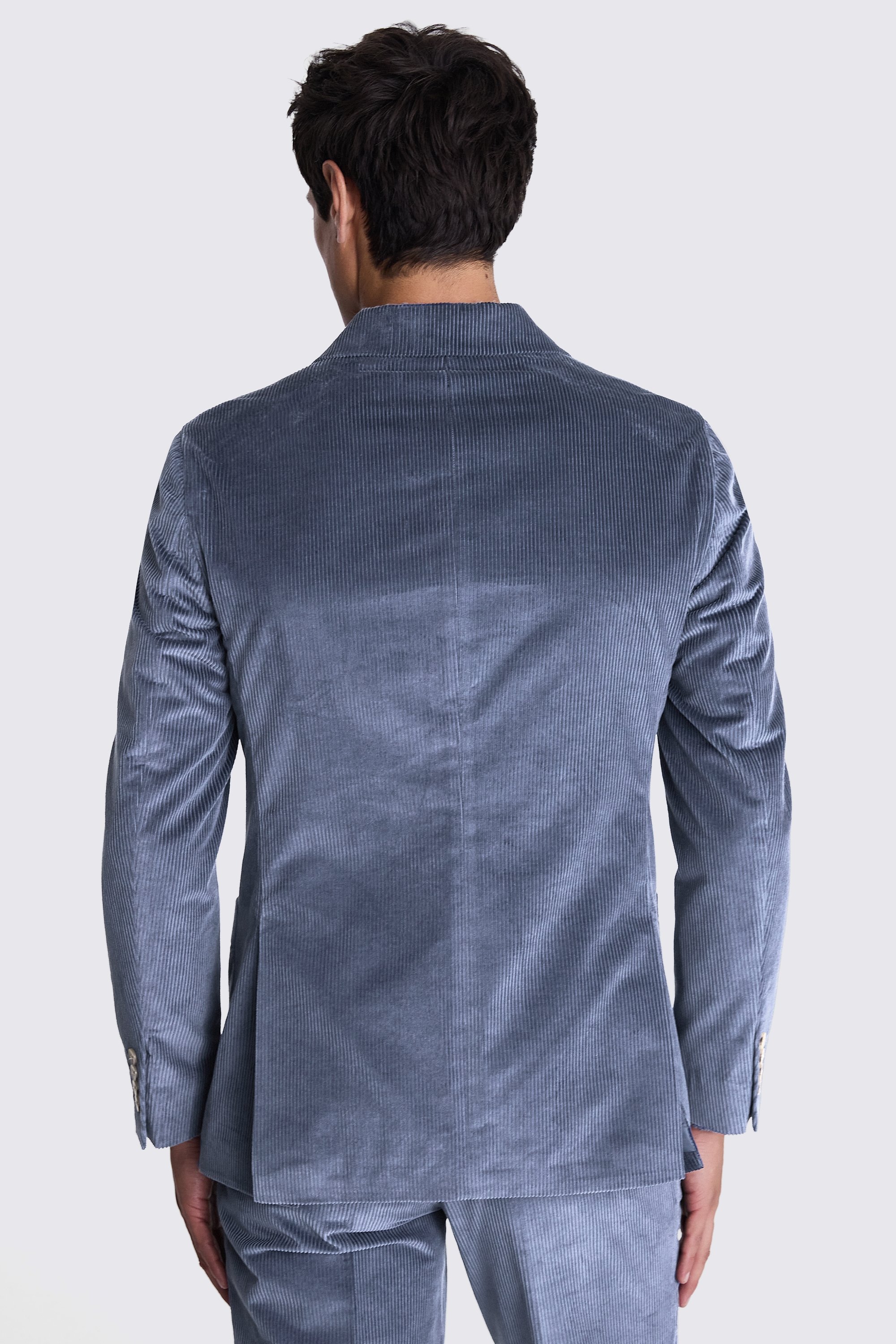 Tailored Fit Steel Blue Corduroy Jacket