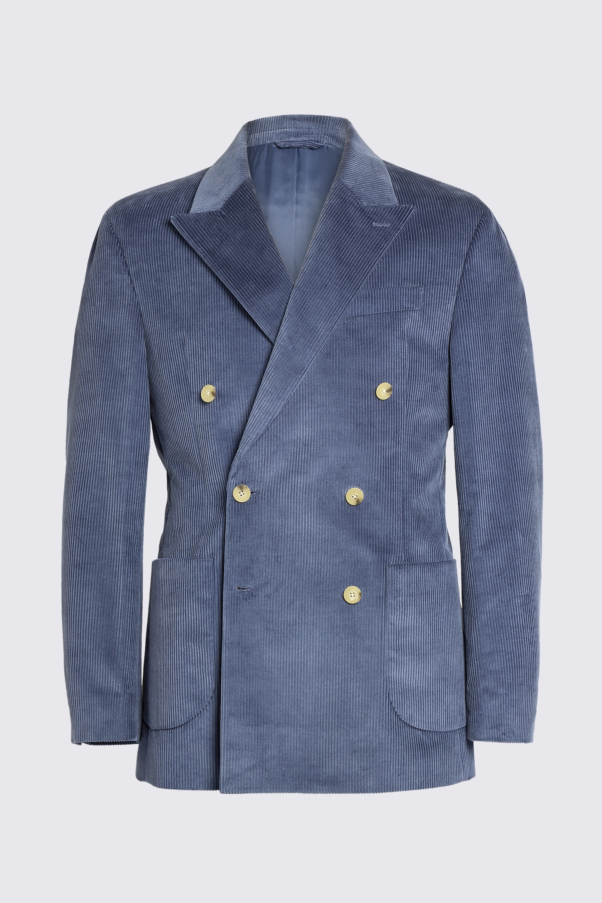Tailored Fit Steel Blue Corduroy Jacket