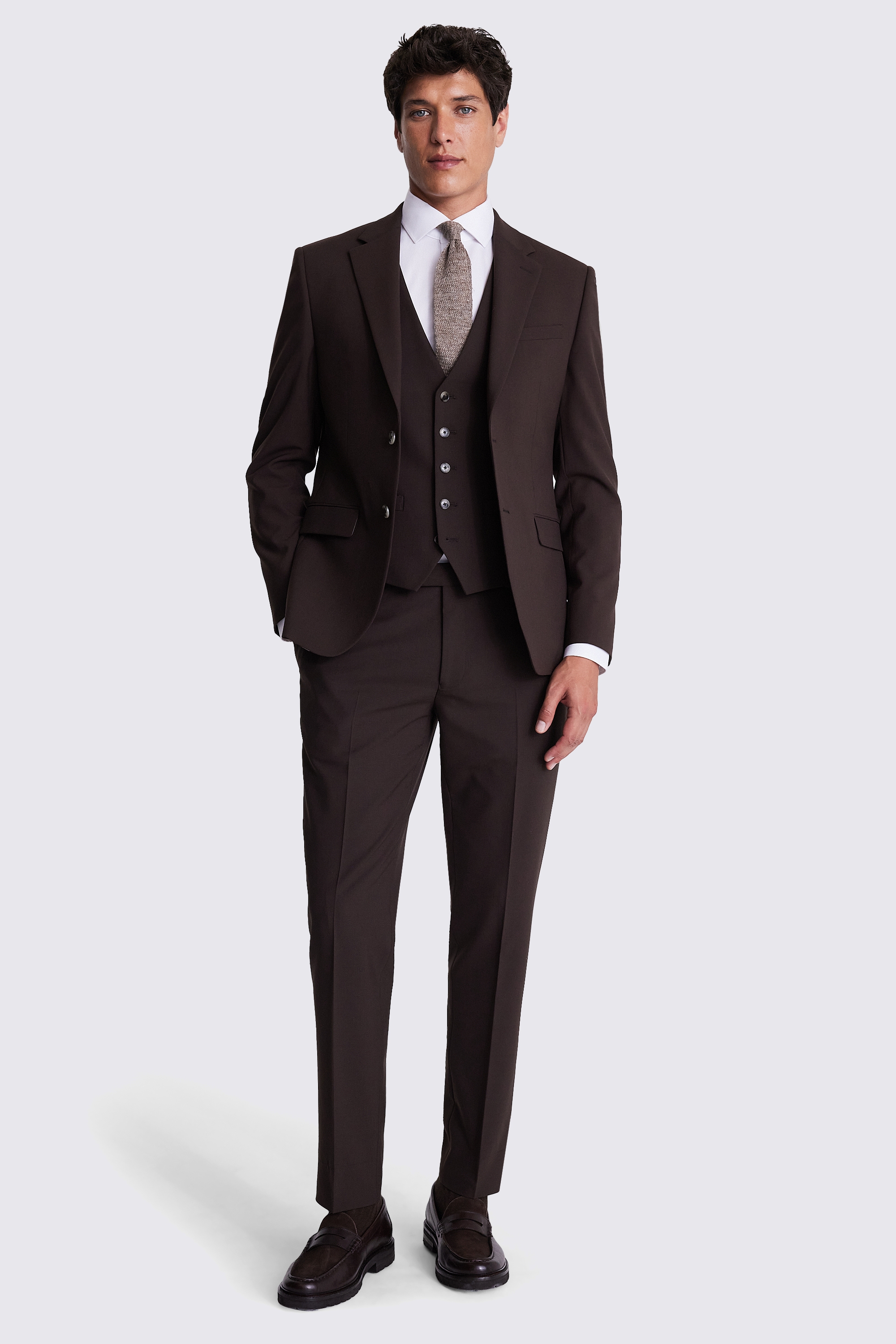 DKNY Slim Fit Brown Jacket