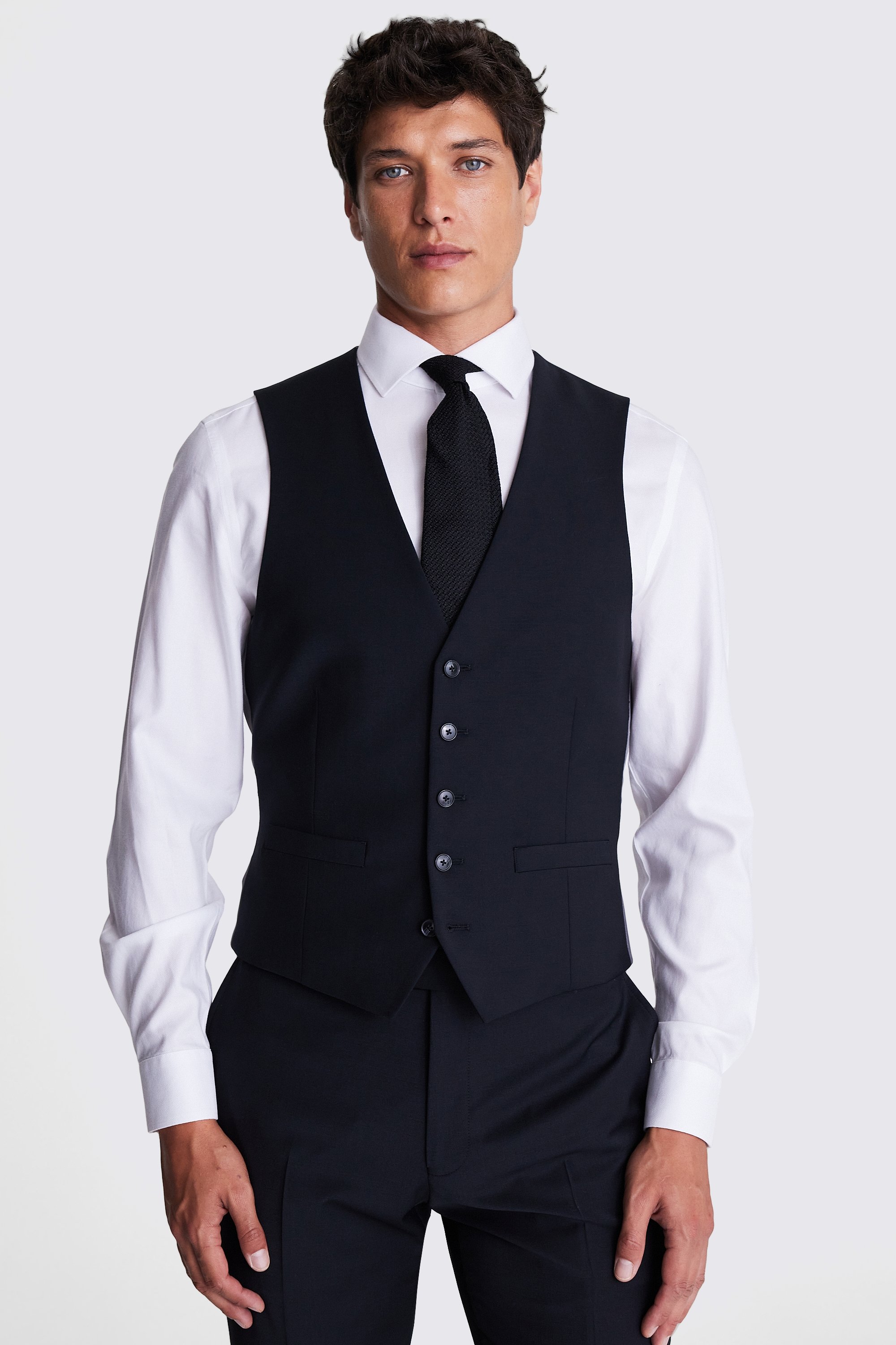 DKNY Slim Fit Black Waistcoat