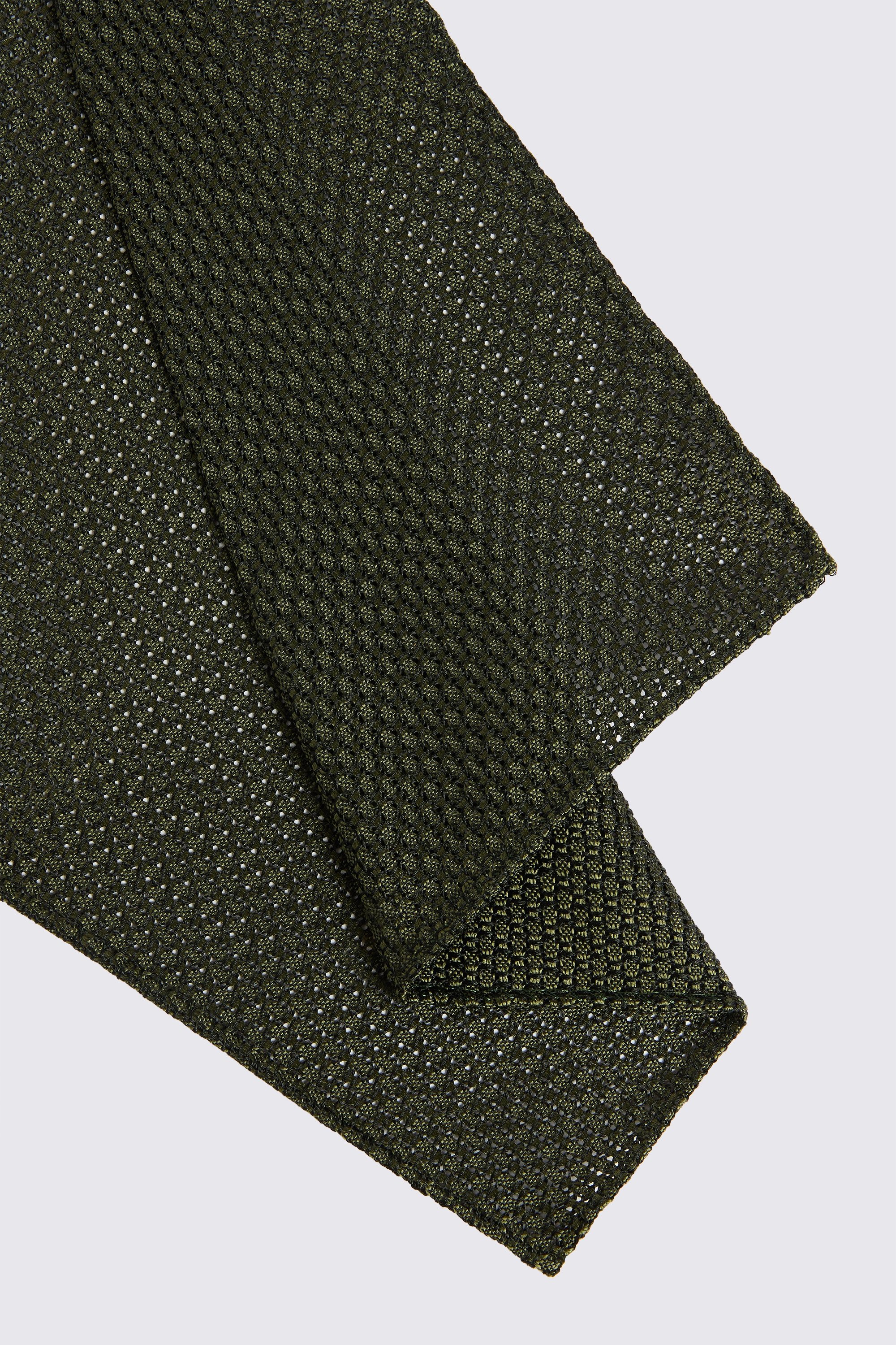 Italian Olive Grenadine Pocket Square
