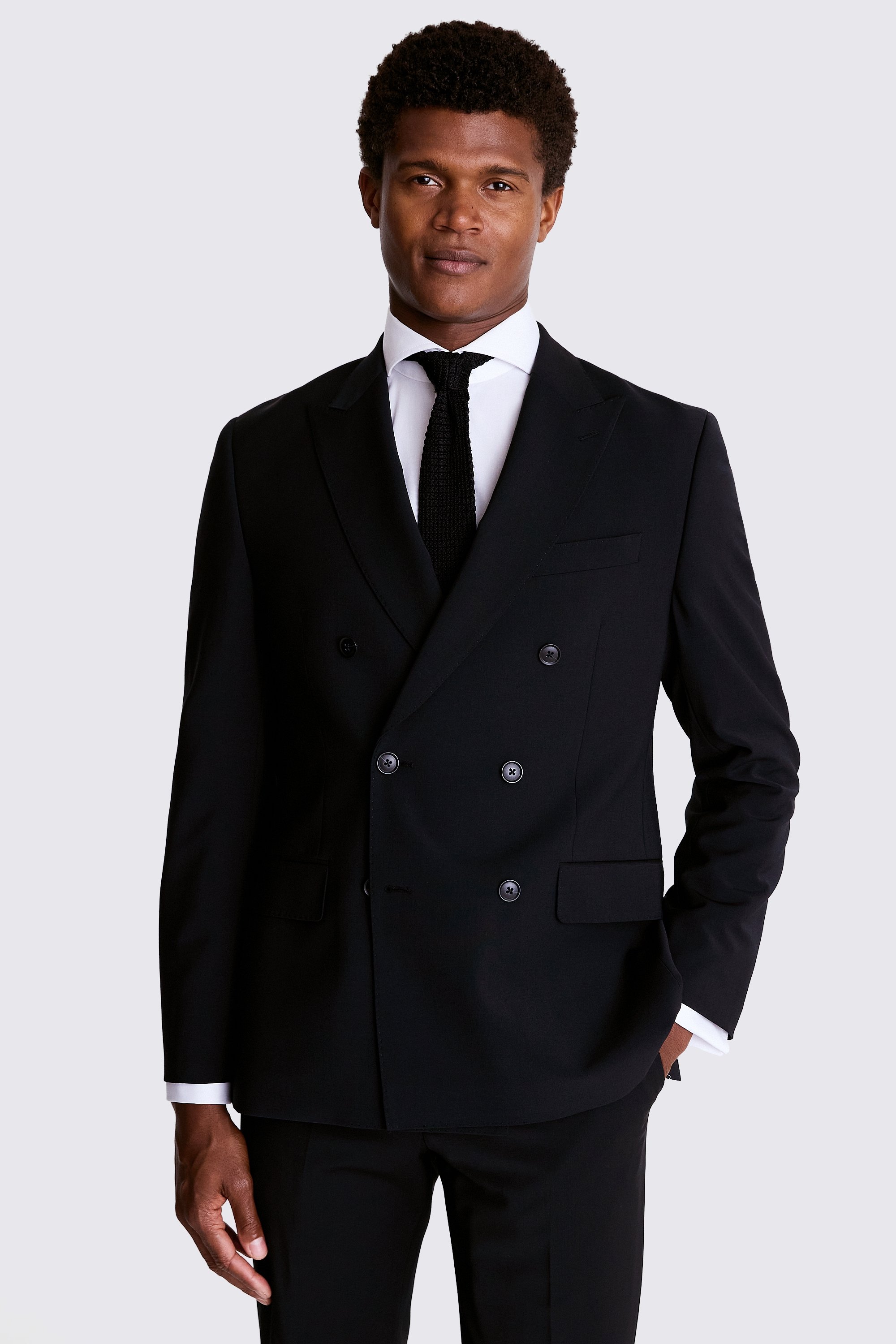 Tailored Fit Black Performance Suit
