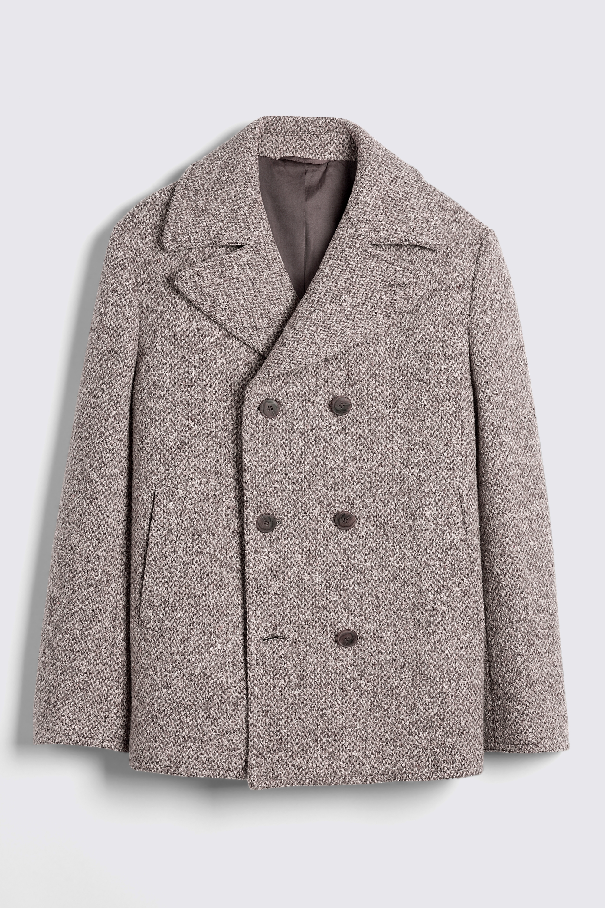 Brown Tweed Peacoat