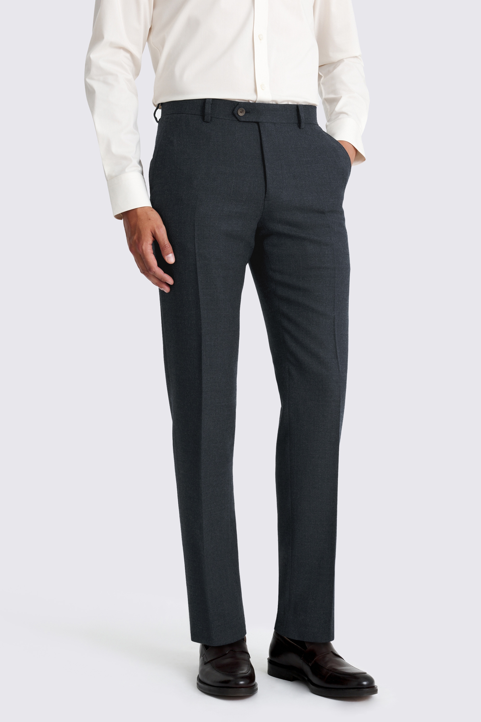 Tailored Fit Blue Twill Trousers