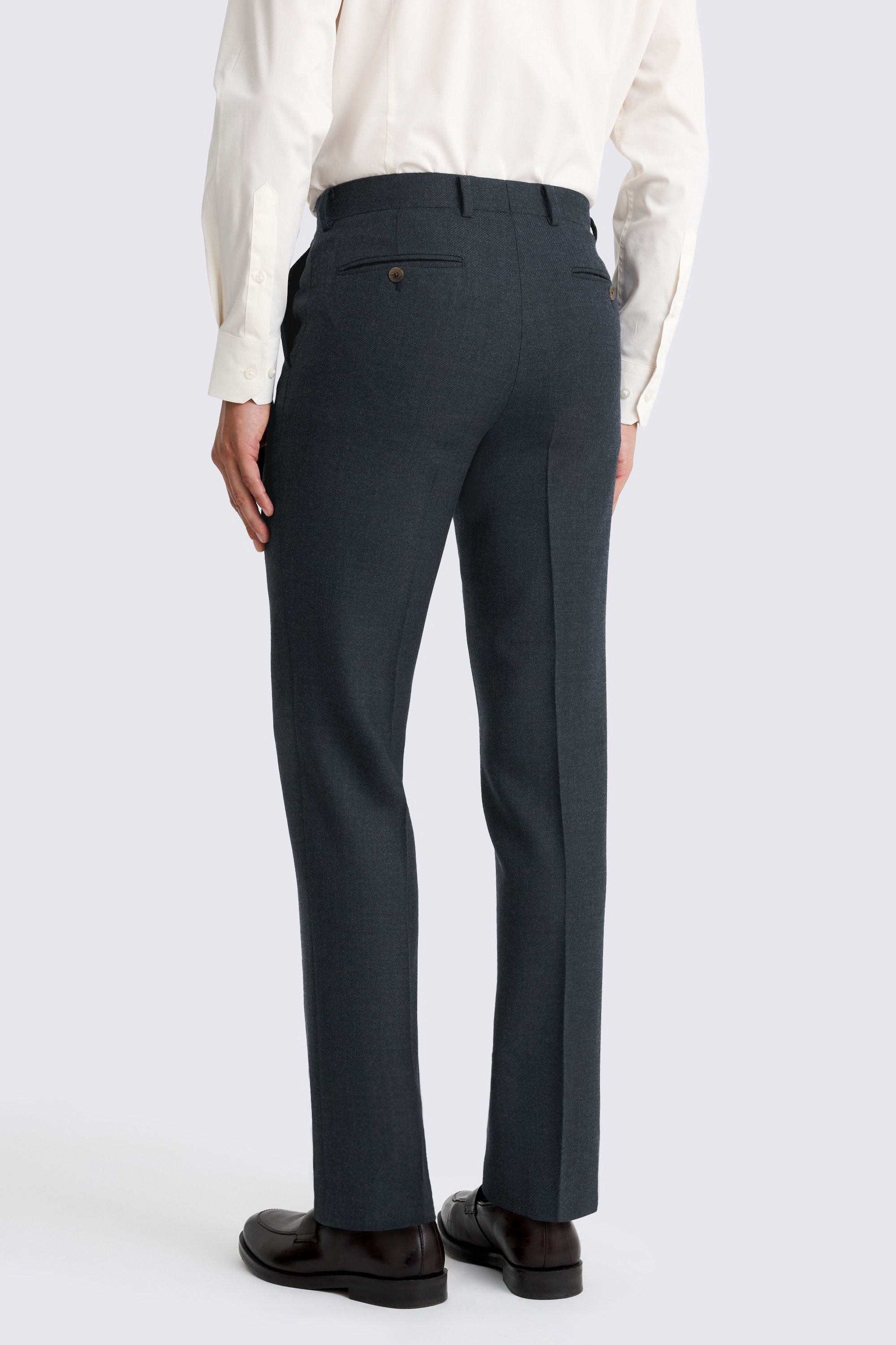 Tailored Fit Blue Twill Trousers