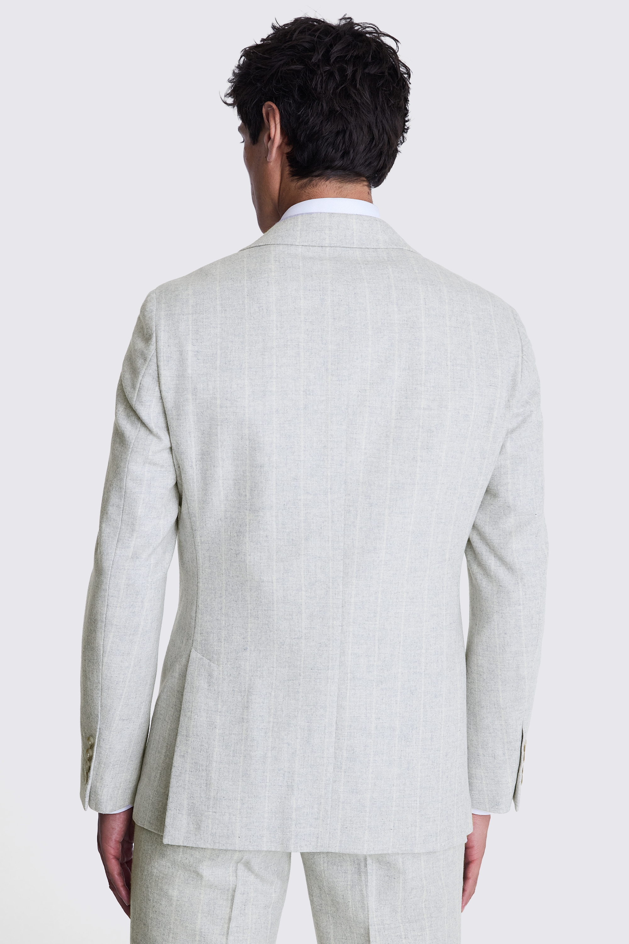 Tailored Fit Light Grey Stripe Jacket