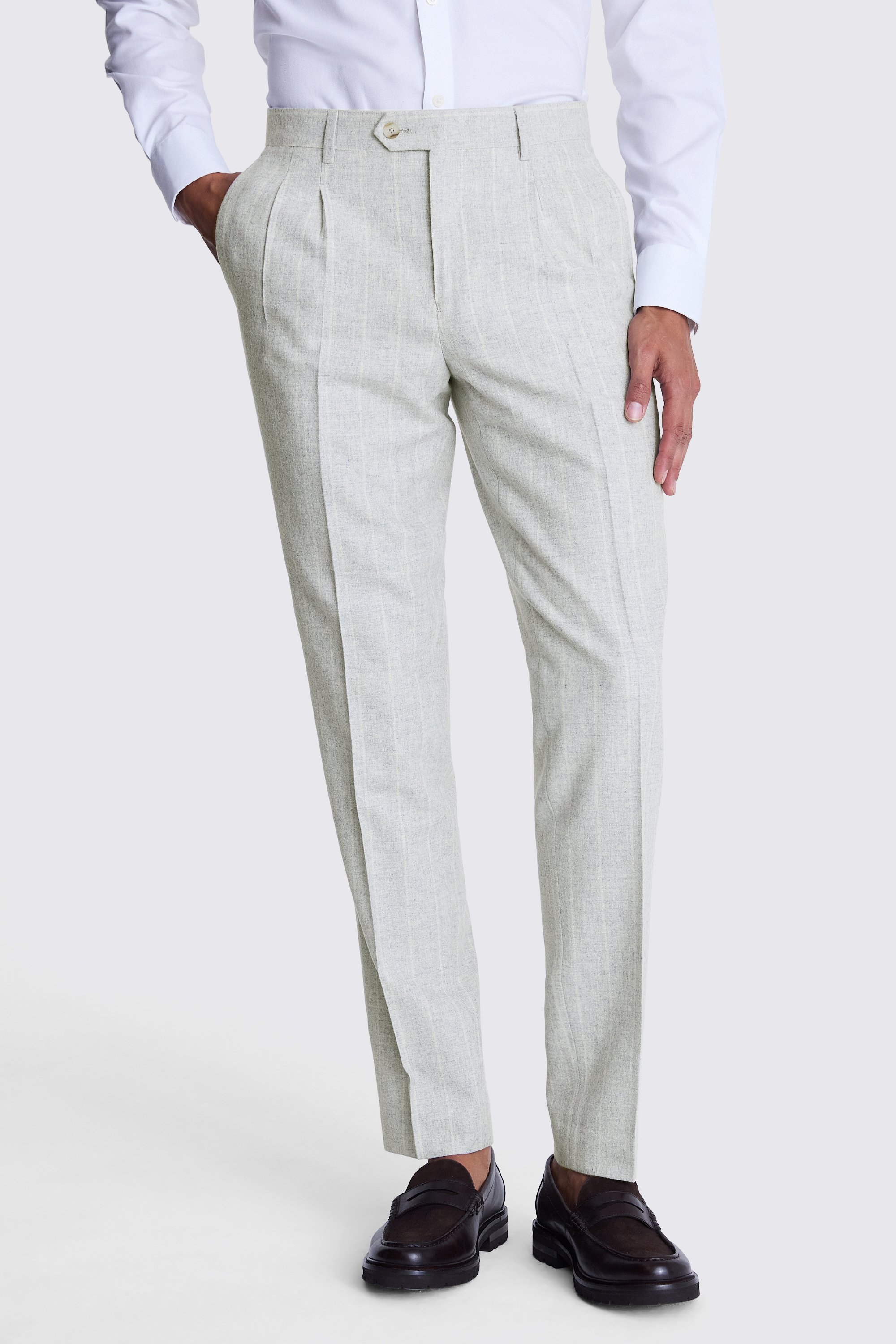 Tailored Fit Light Grey Stripe Jacket