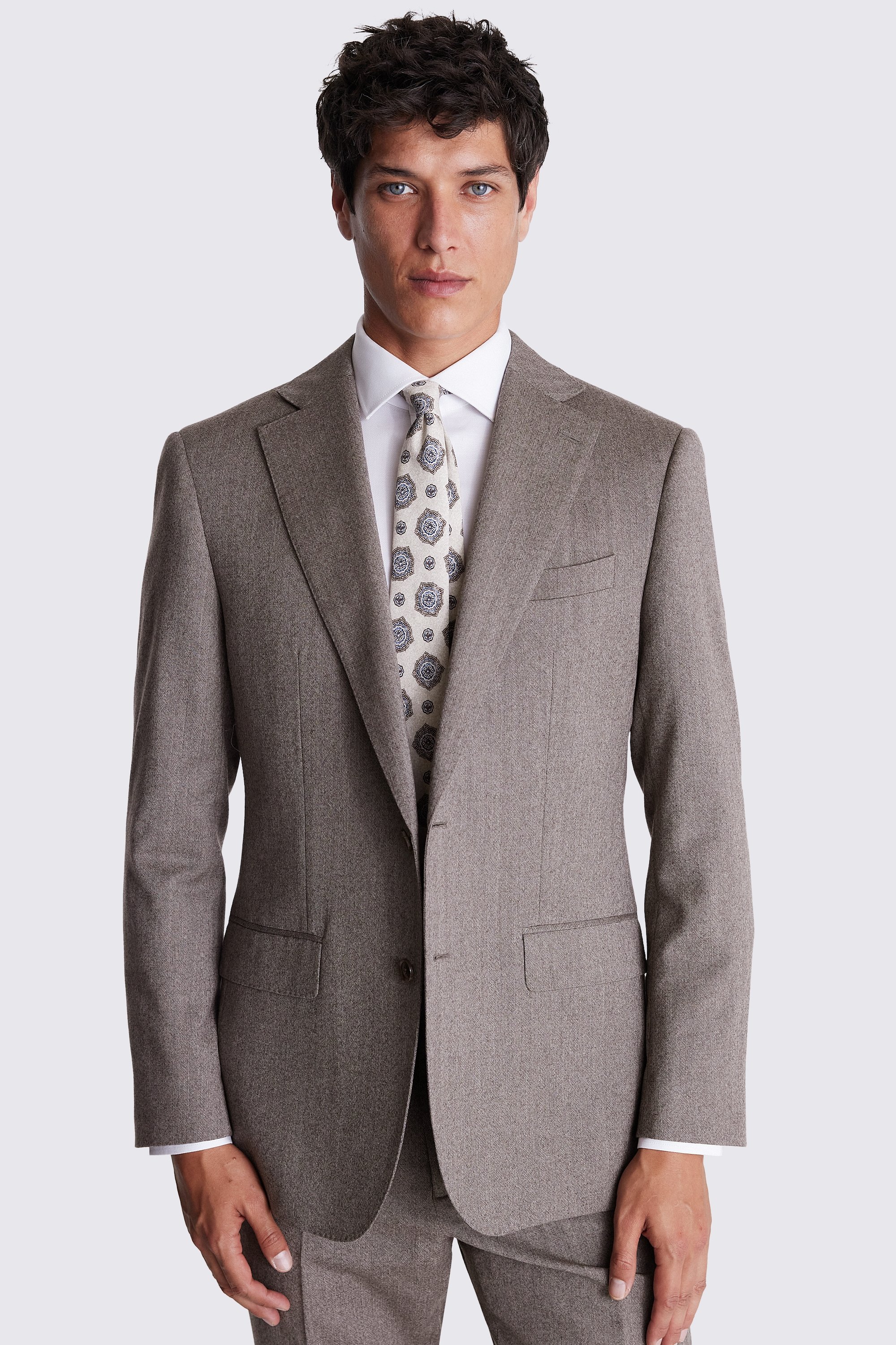 Regular Fit Brown Herringbone Jacket