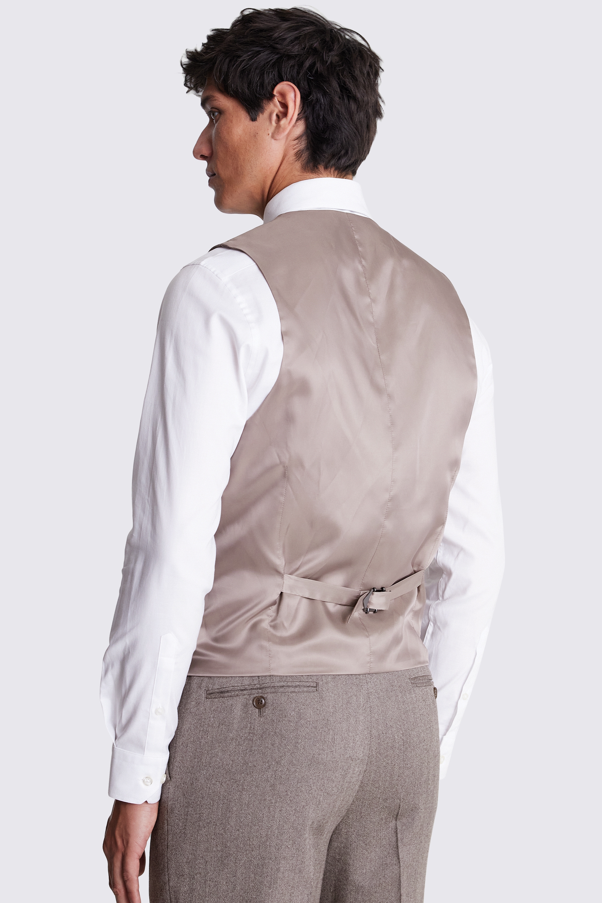Regular Fit Brown Herringbone Waistcoat