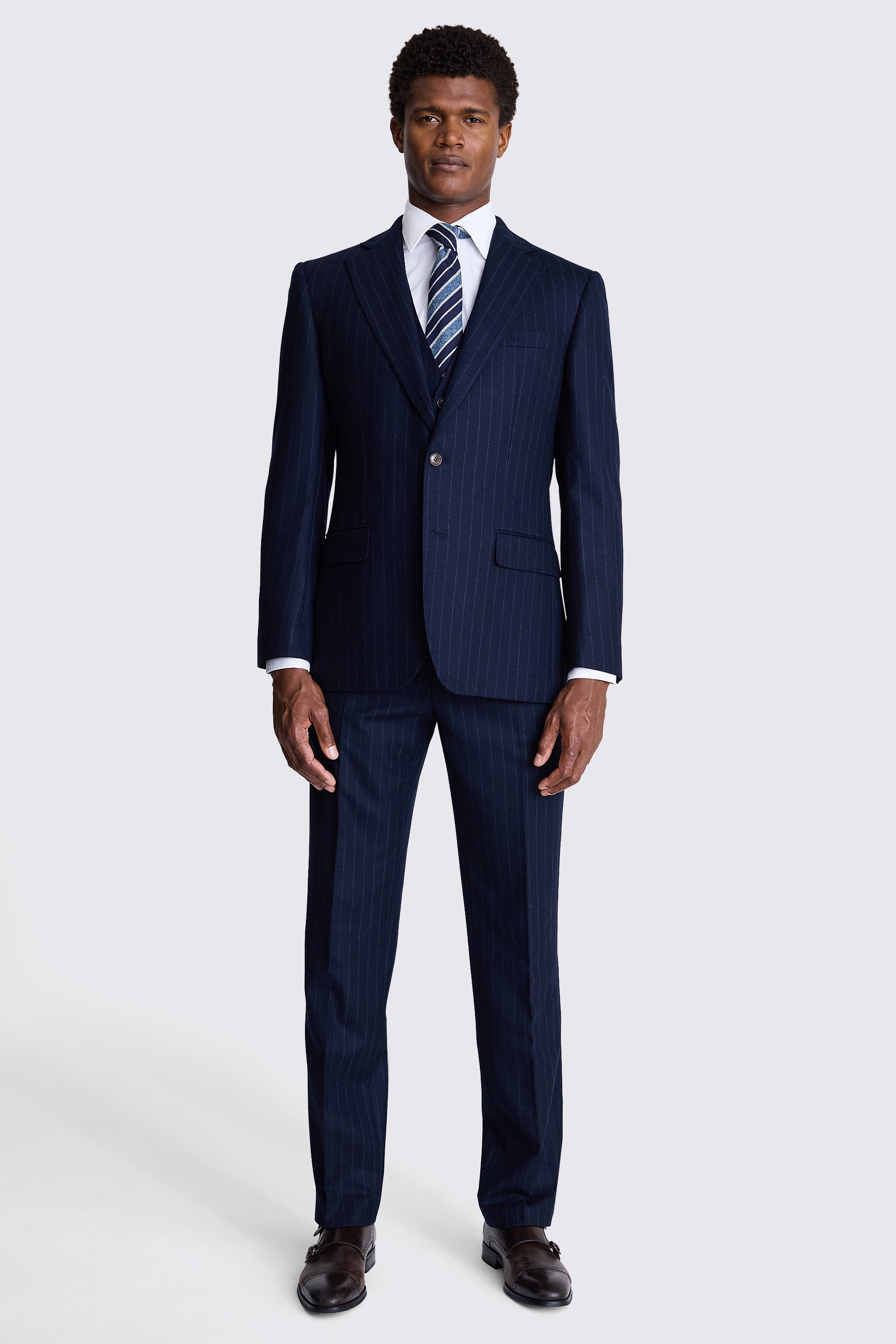 Regular Fit Navy Stripe Jacket