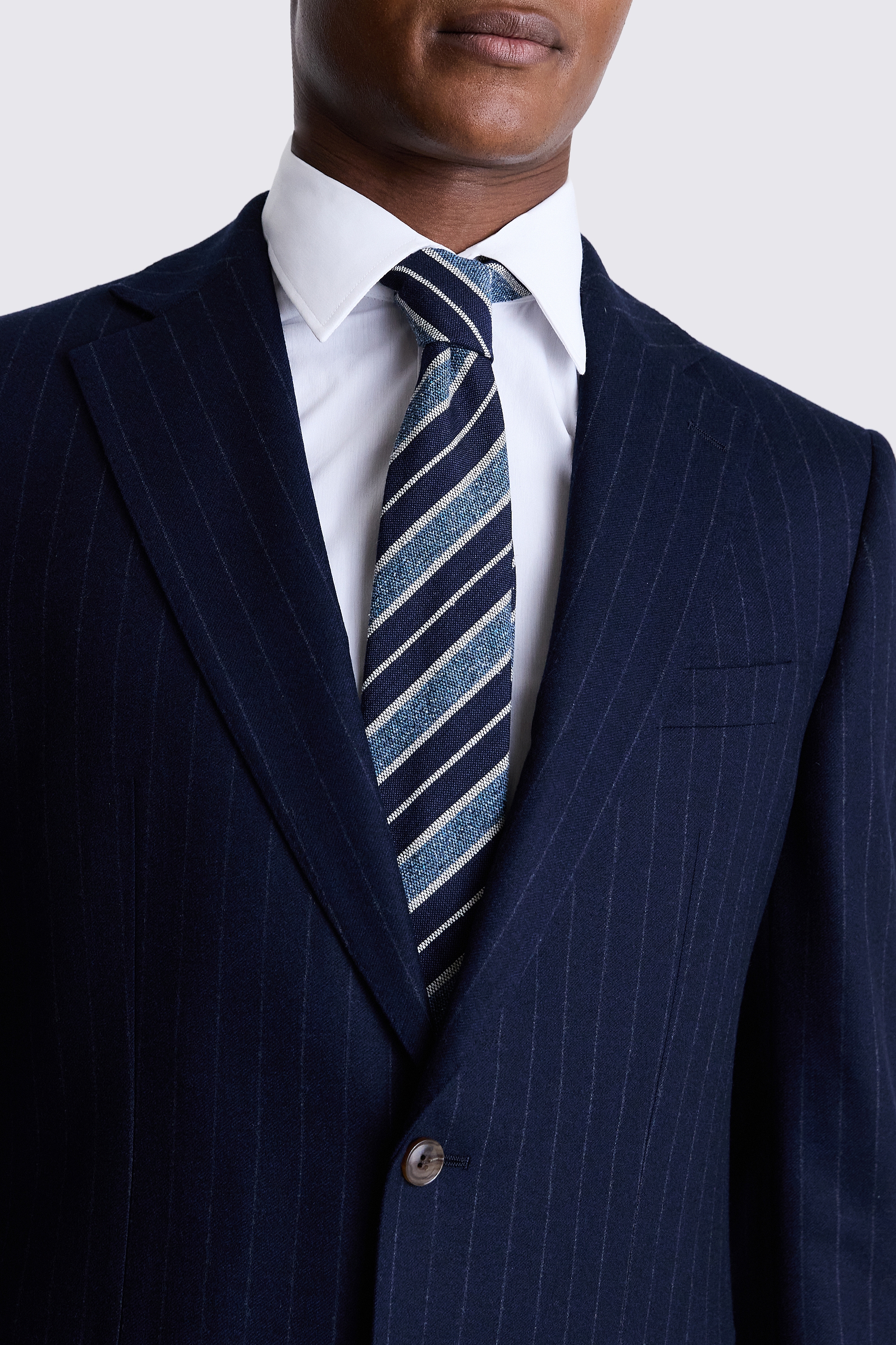 Regular Fit Navy Stripe Jacket