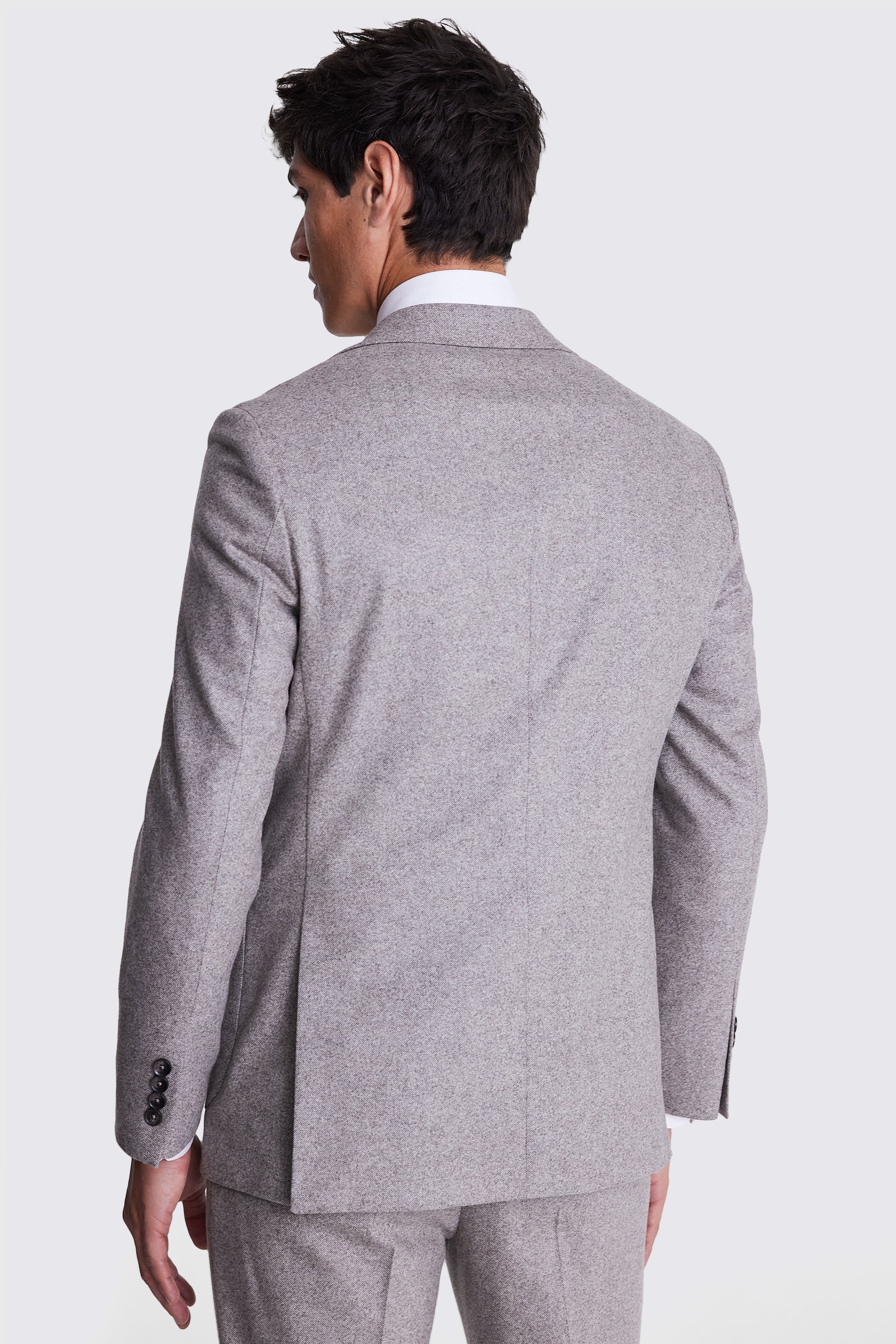 Italian Tailored Fit Taupe Flannel Jacket
