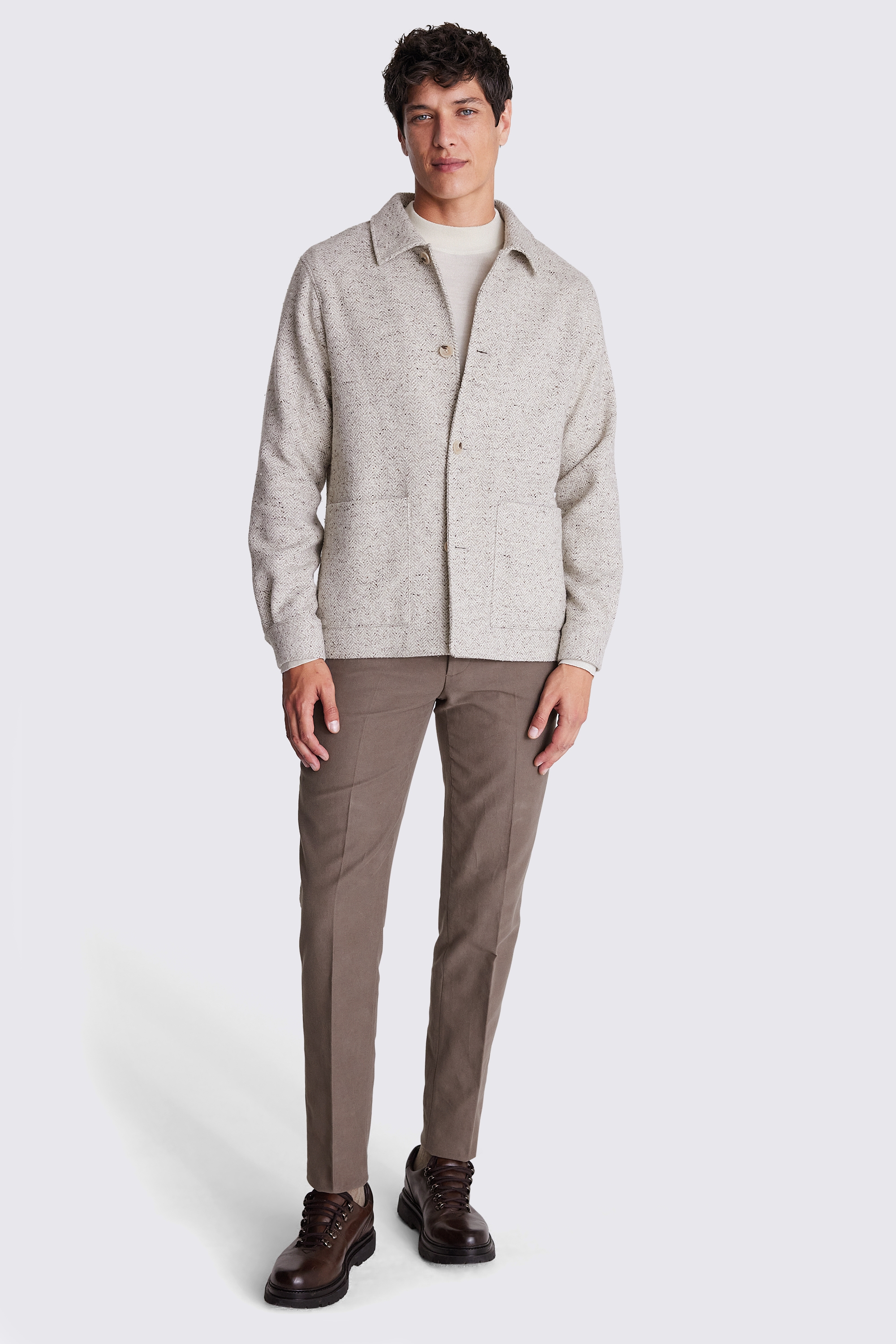 Neutral Herringbone Shacket