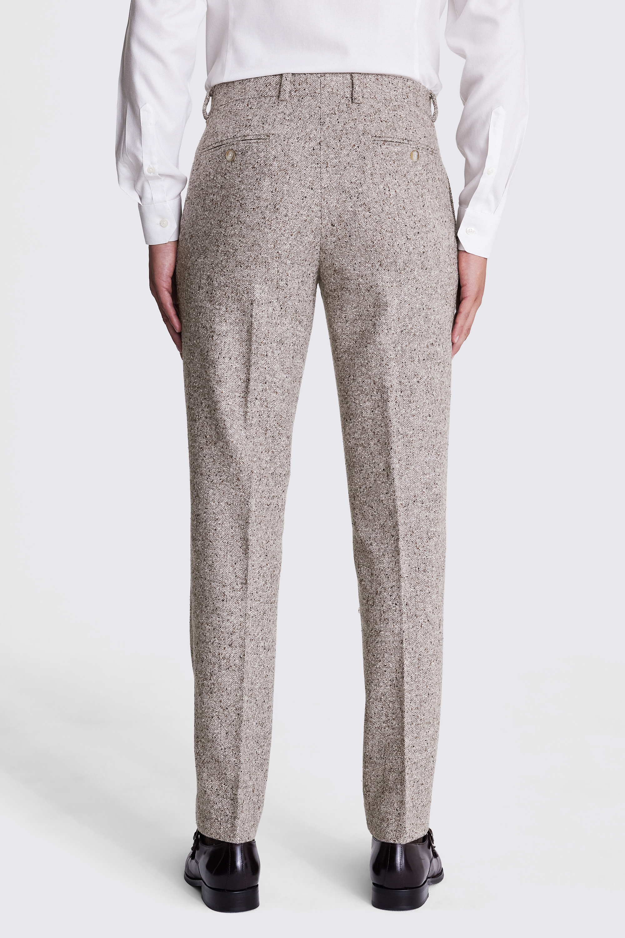 Tailored Fit Taupe Donegal Trousers