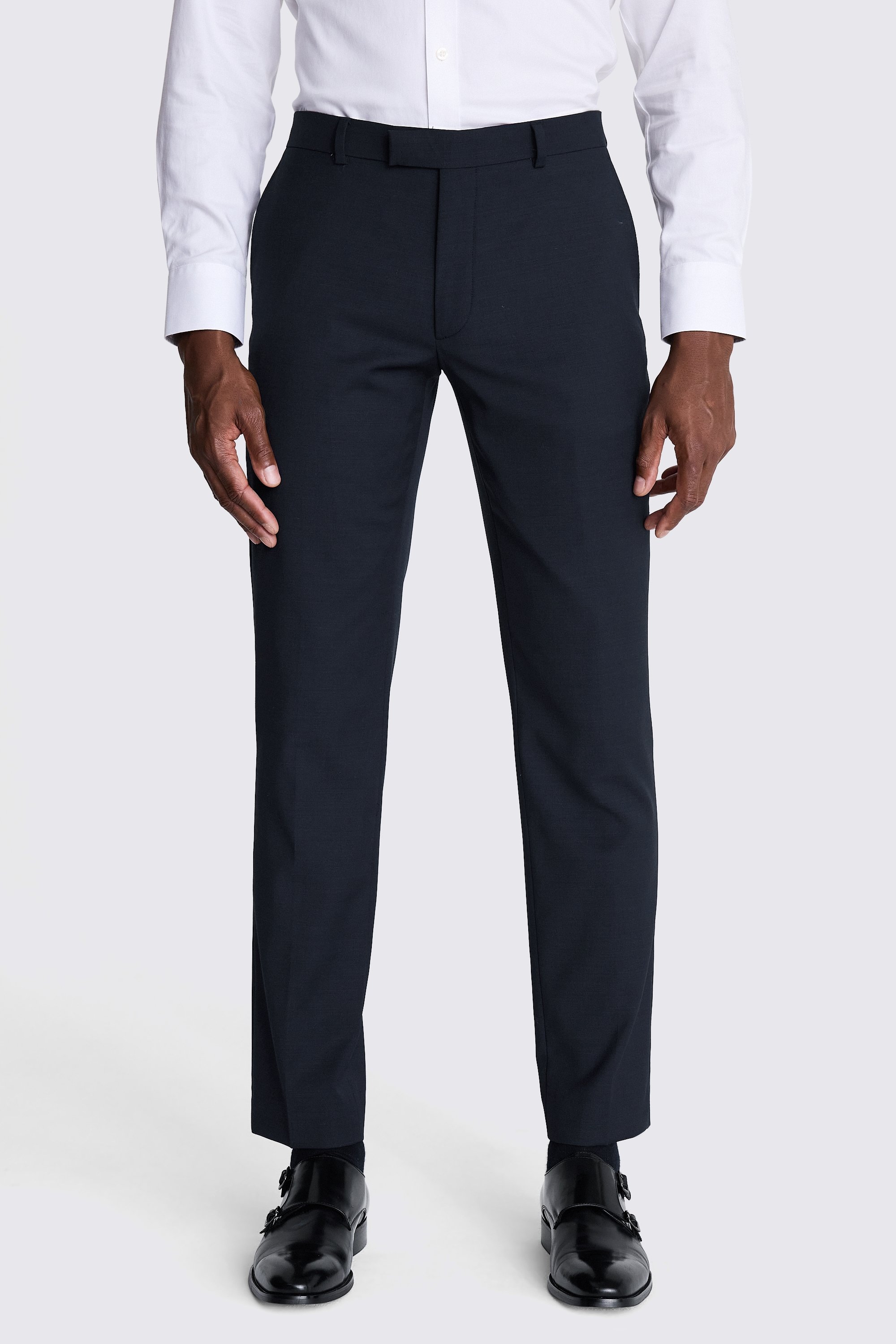 DKNY Slim Fit Navy Twill Trousers | Buy Online at Moss