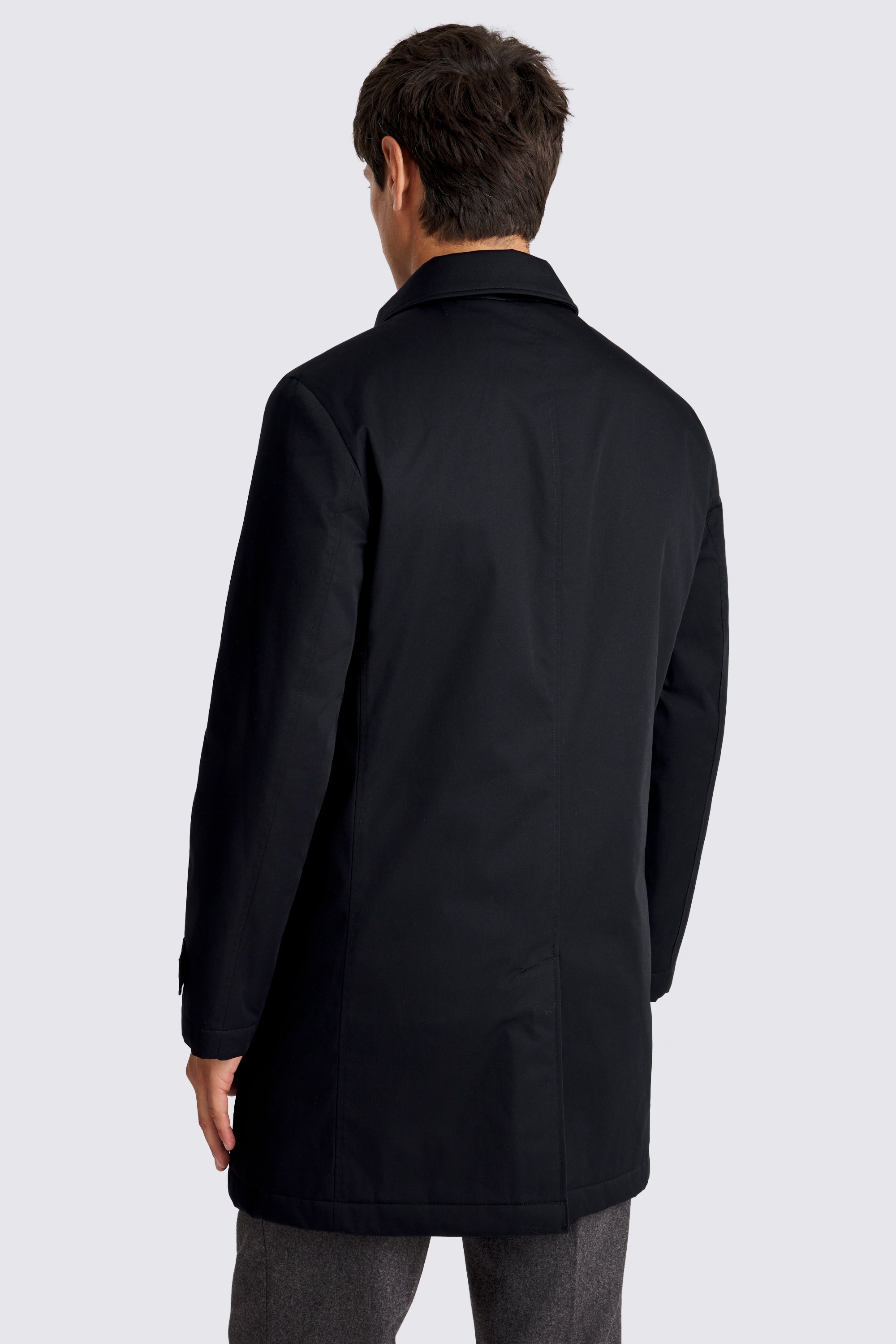 Black Wadded Raincoat