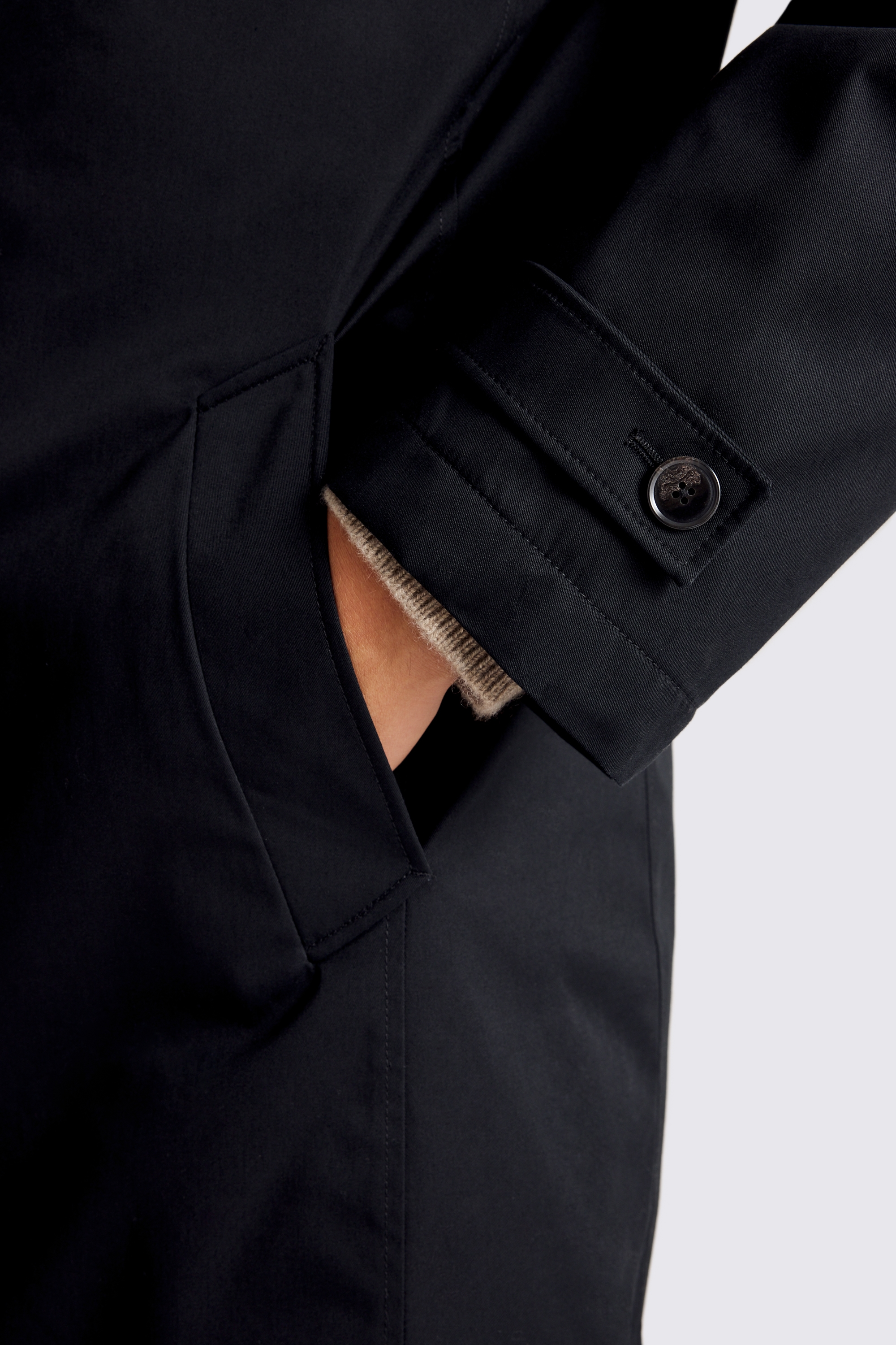 Black Wadded Raincoat