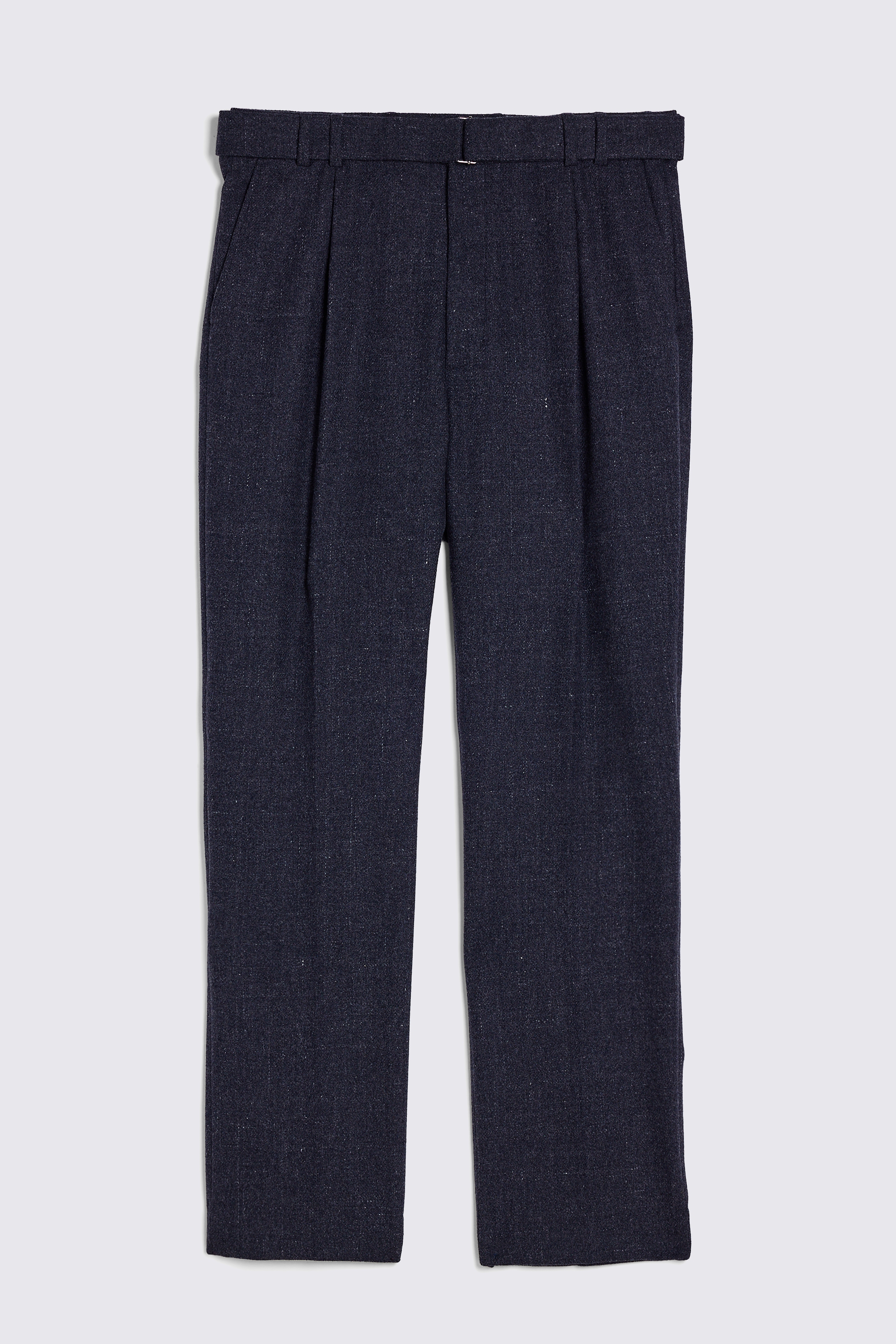 Charcoal Belted Flannel Pants