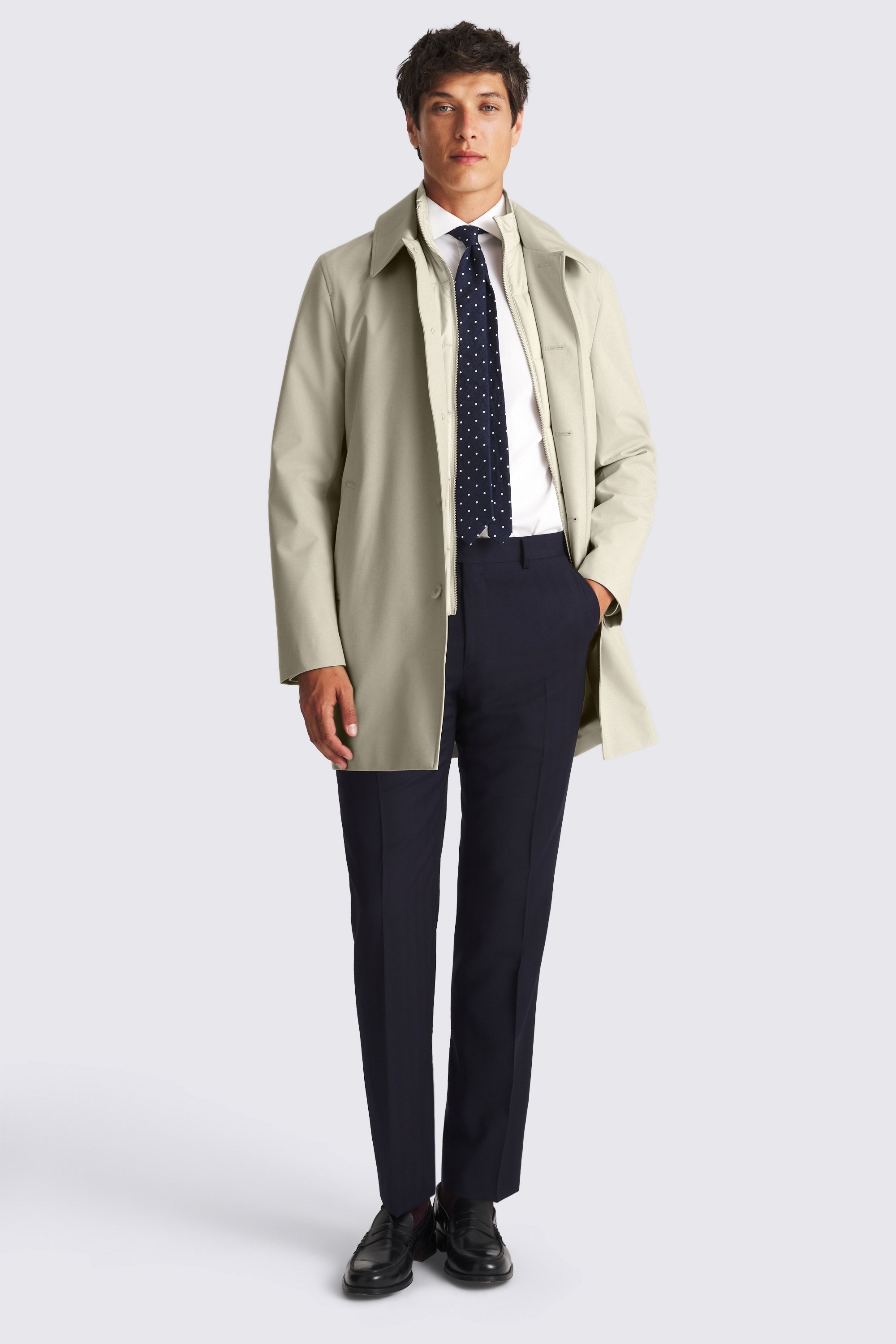 Stone Raincoat With Removable Insert
